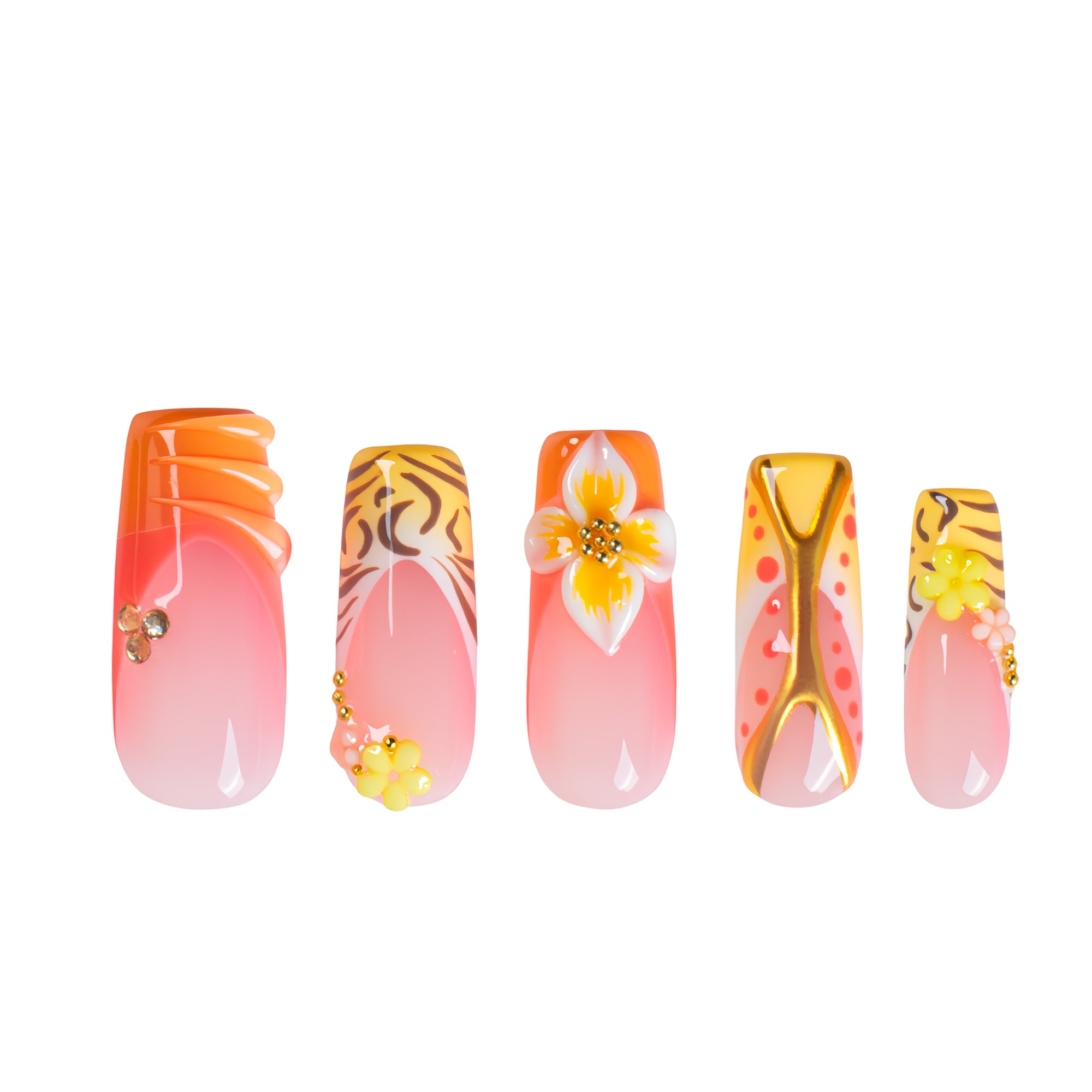 Poolside Drama Handmade Nails H635