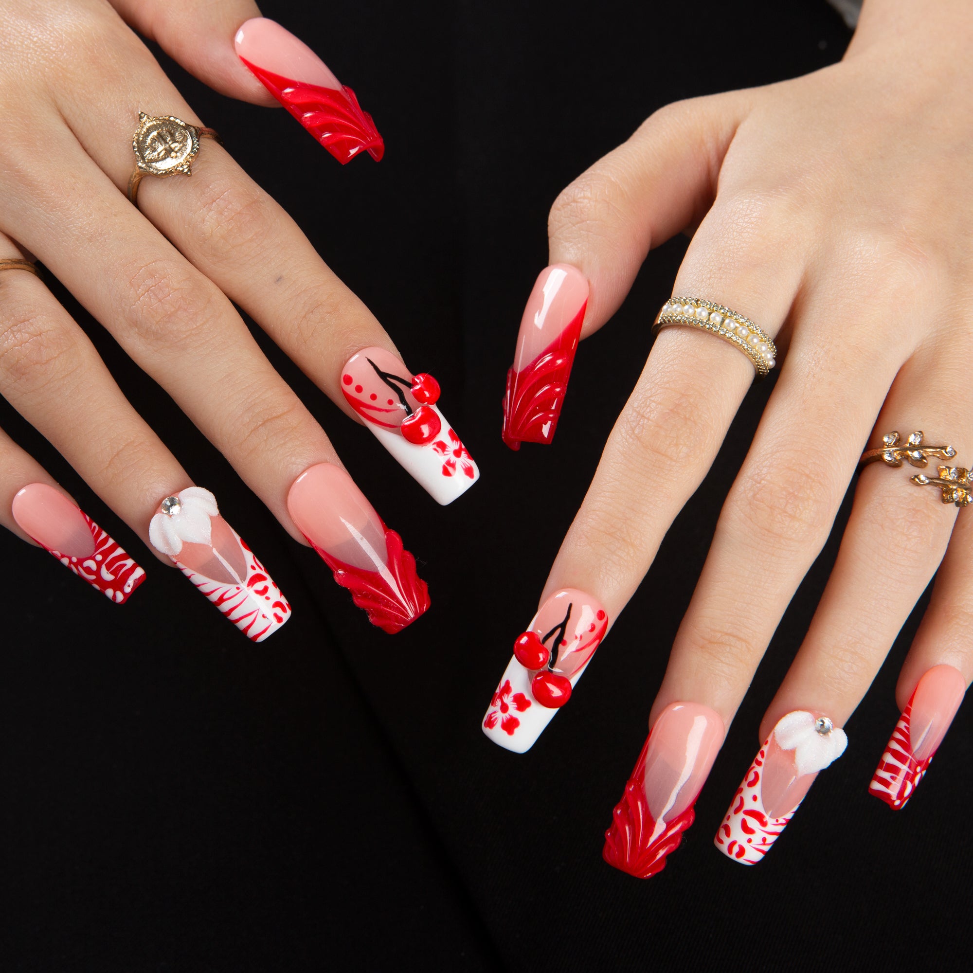 Cherry Blossom Handmade Nails H636