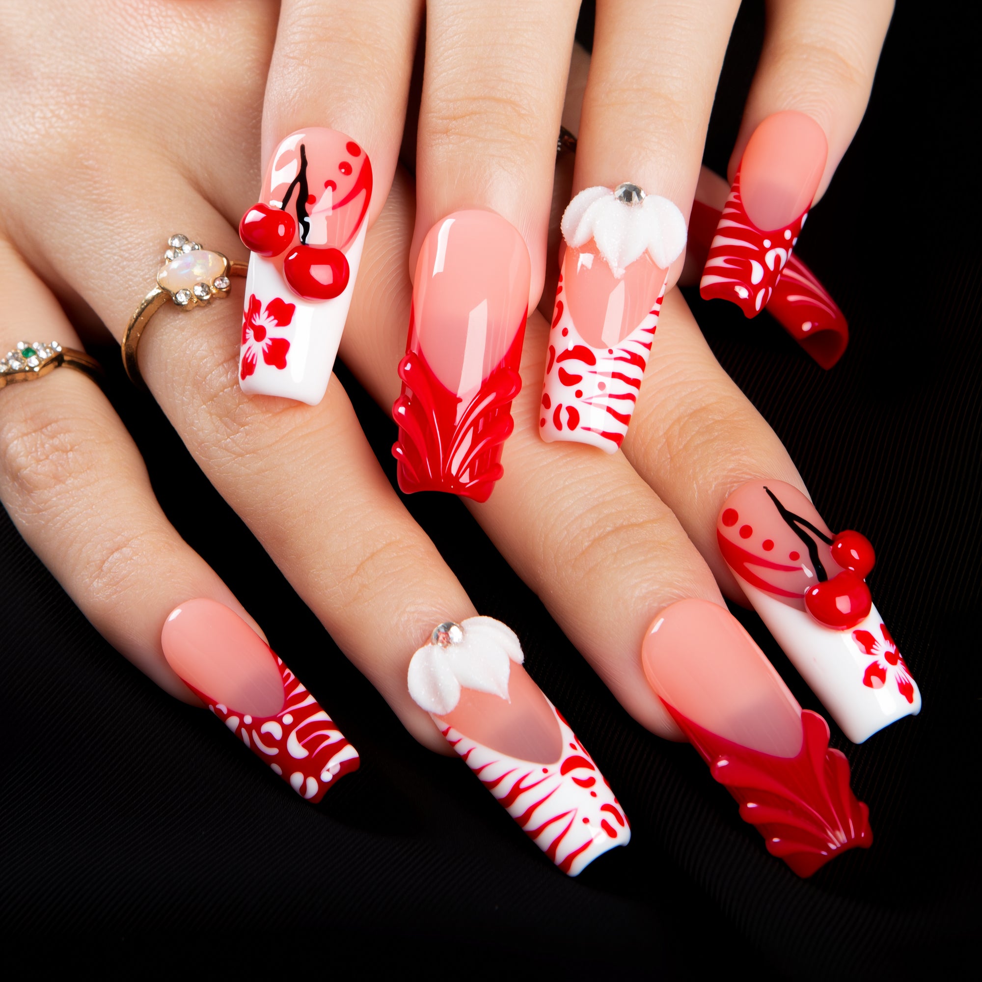 Cherry Blossom Handmade Nails H636