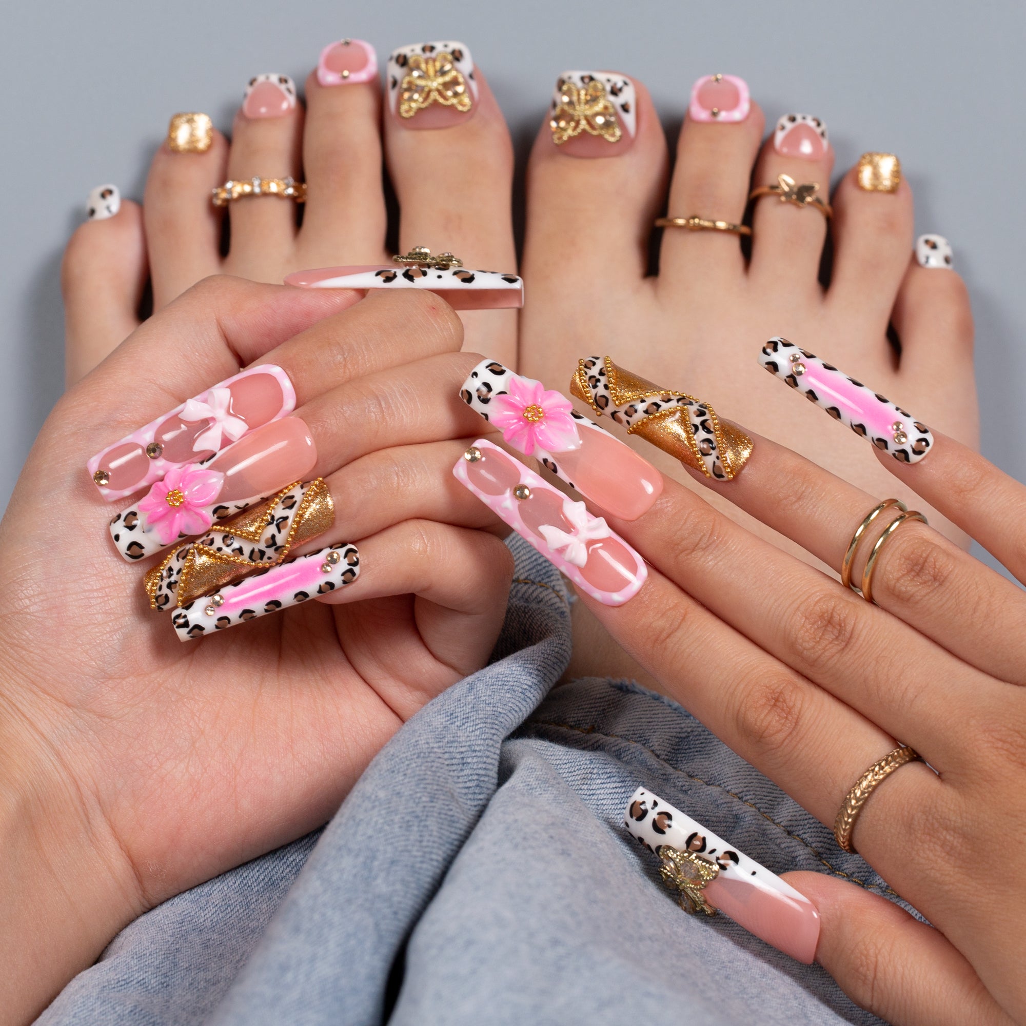 Pretty and Untamed Combo Set Handmade Nails H638+T638