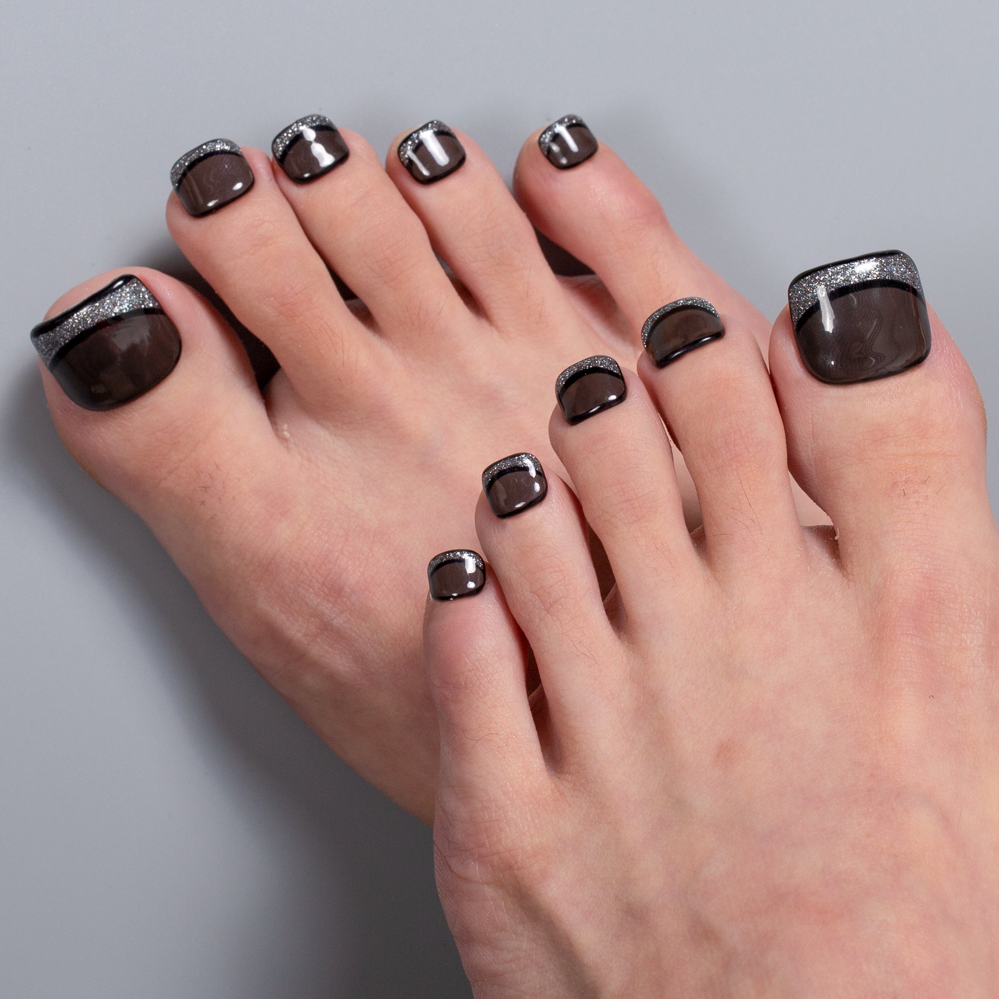Obsidian Affair T642 Toe Nails - 20Pcs Free Size