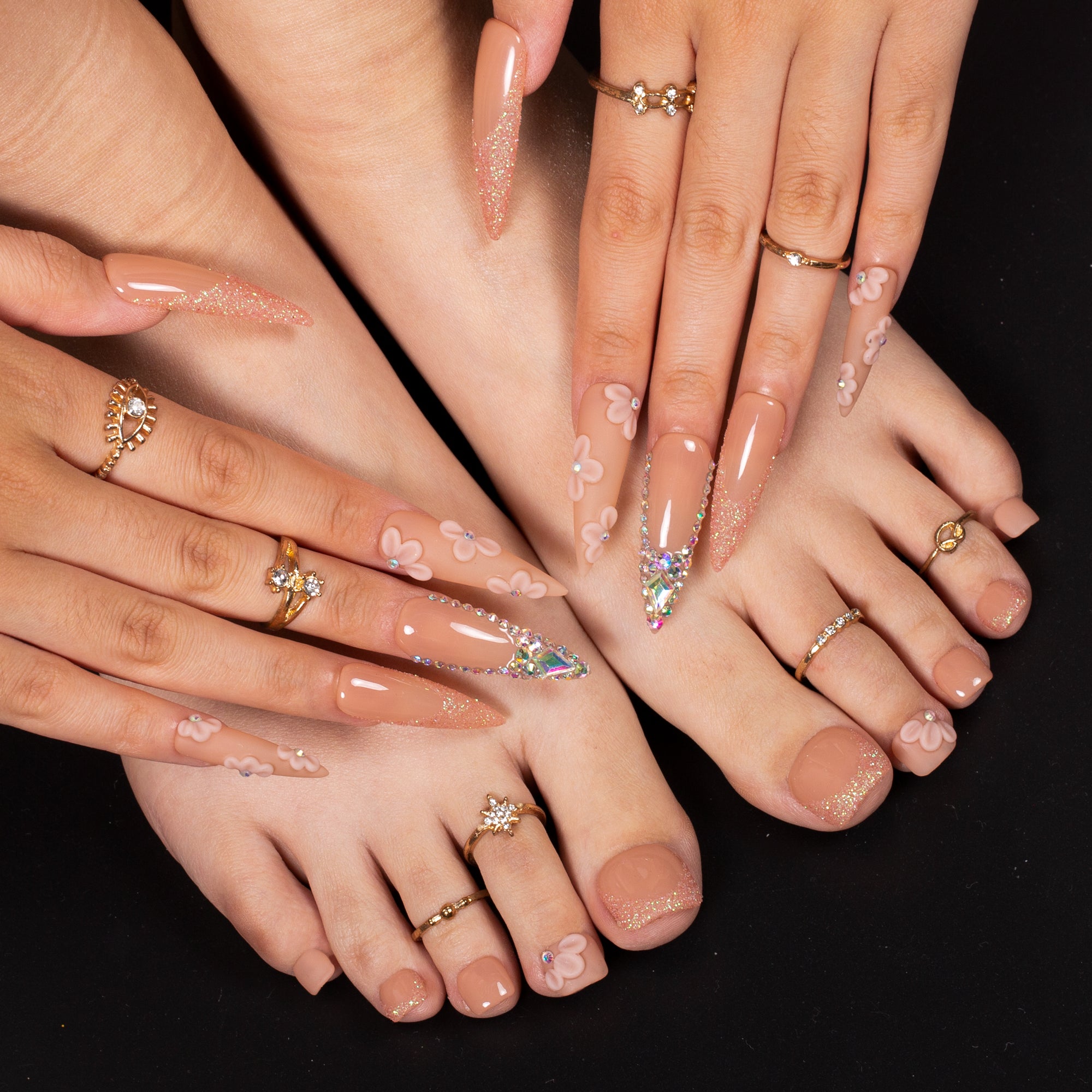 Petal Vixen Combo Set Handmade Nails H647+T647