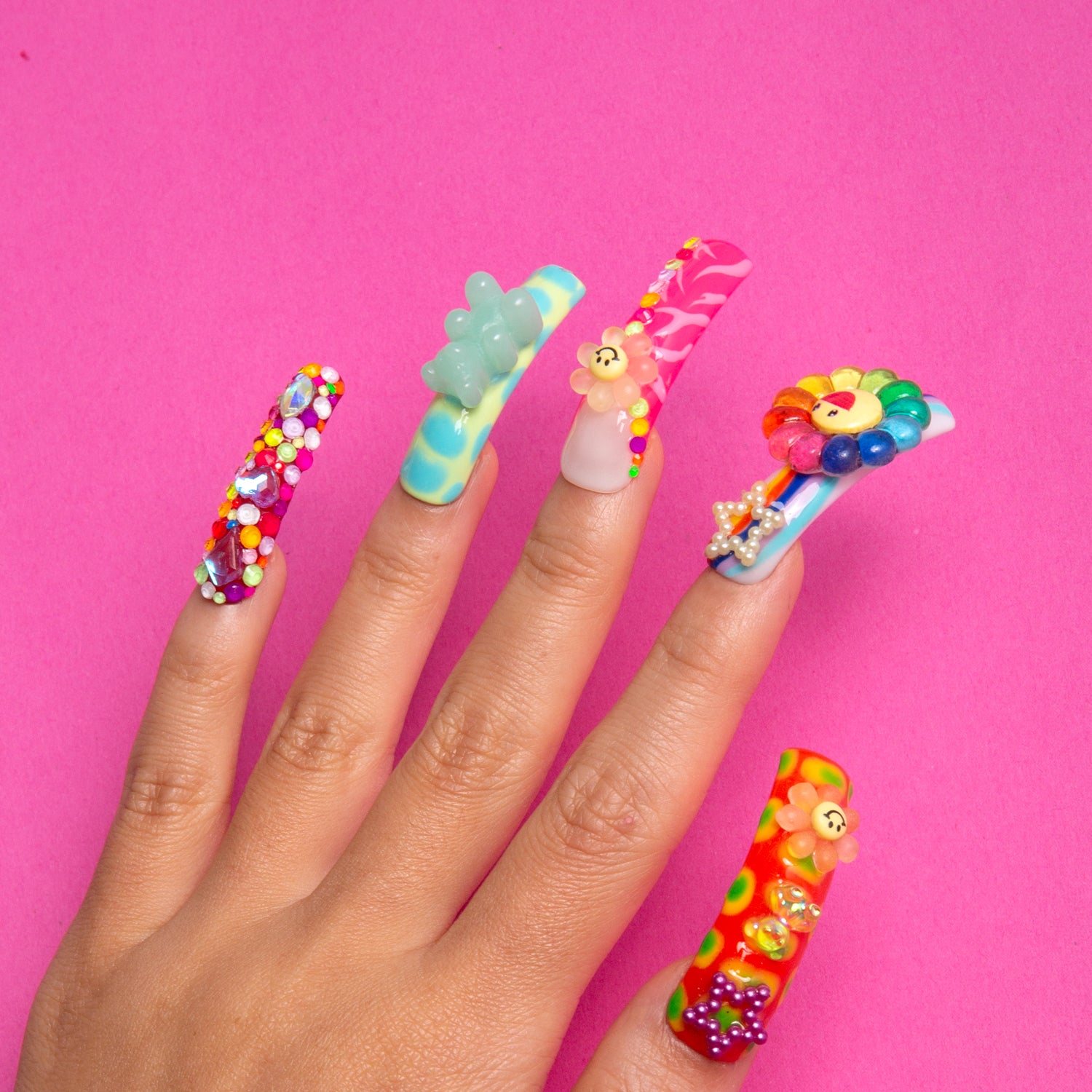 Lovkashi Flower Handmade Curve Nails H65 RTS