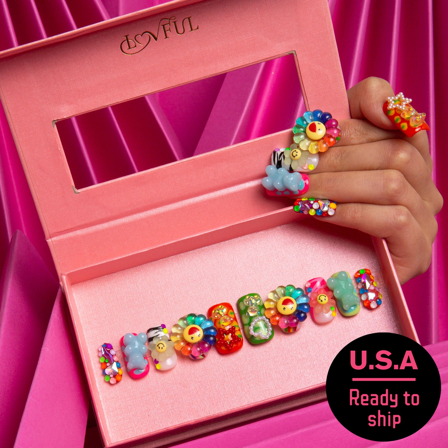 Lovkashi Blossom Press-On Nails Available for Shipping from US Warehouse