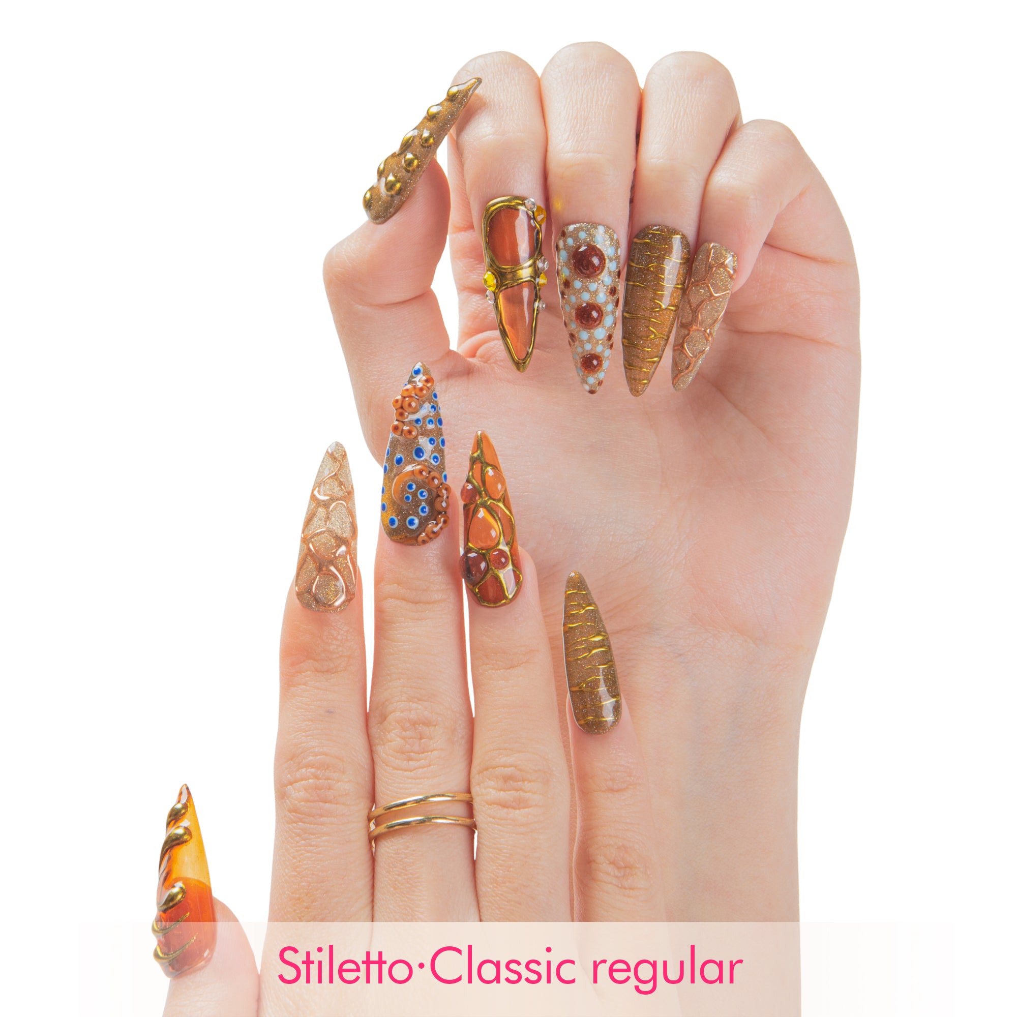 Amber Relic Handmade Nails H654