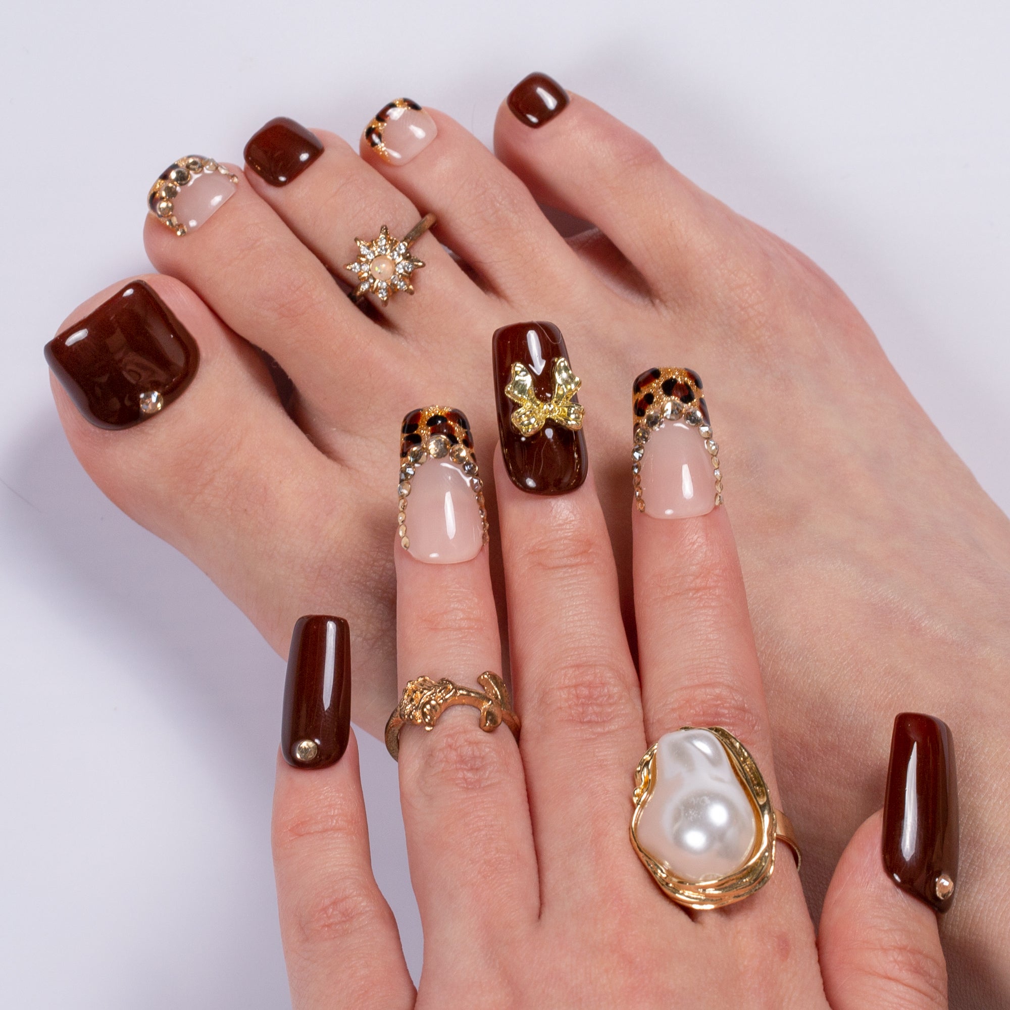 Choco Allure Combo Set Handmade Nails H659+T659