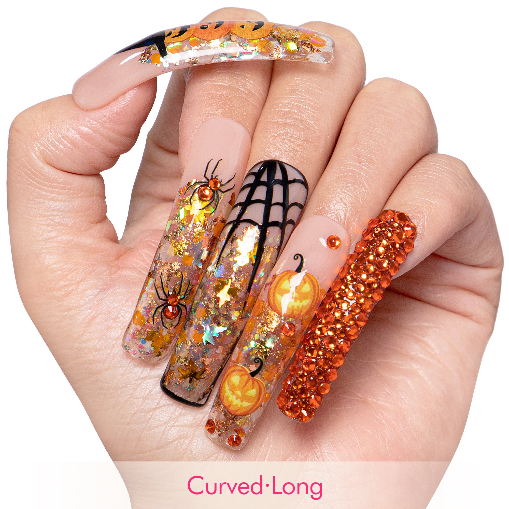 Pumpkin Party Handmade Nails H661