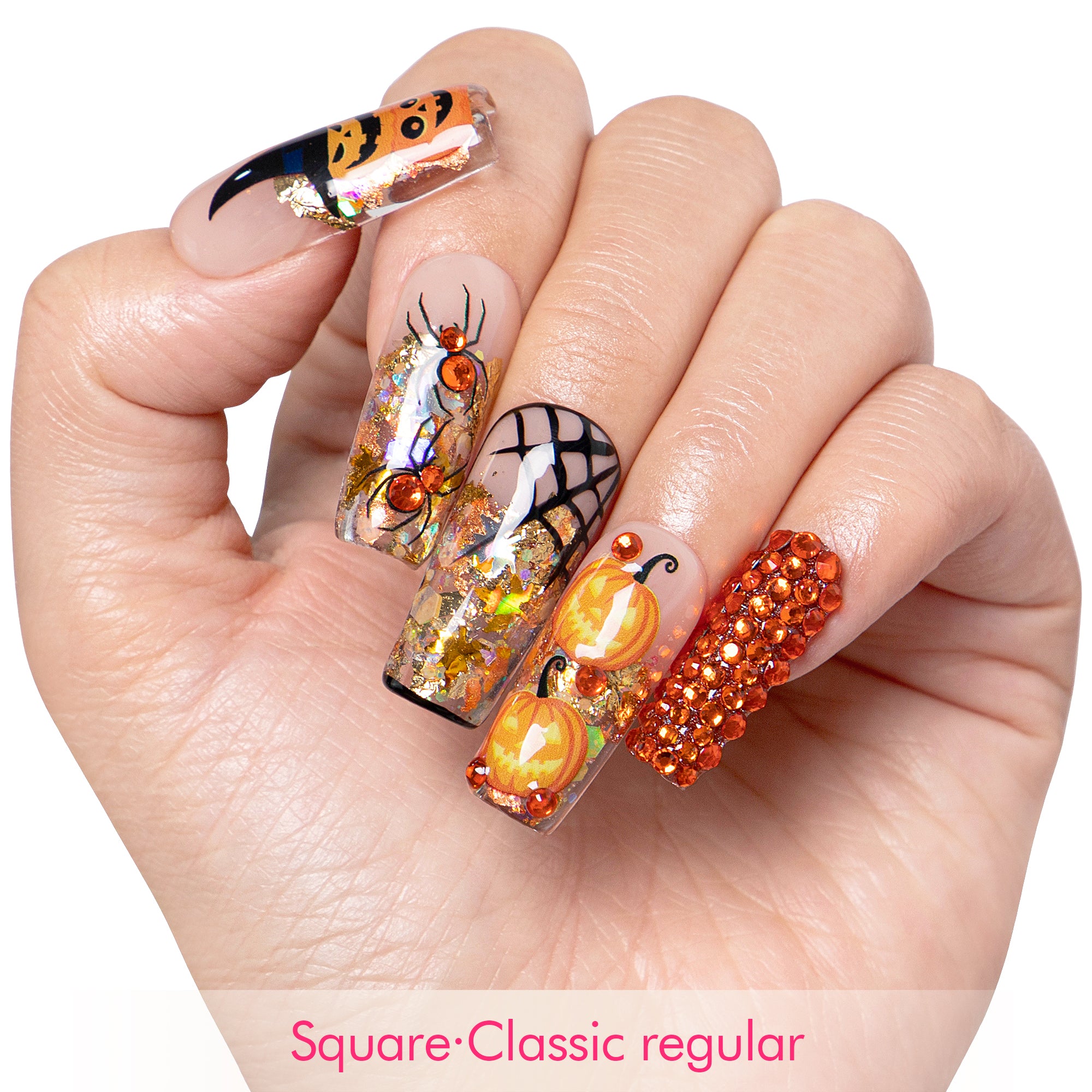 Pumpkin Party Handmade Nails H661