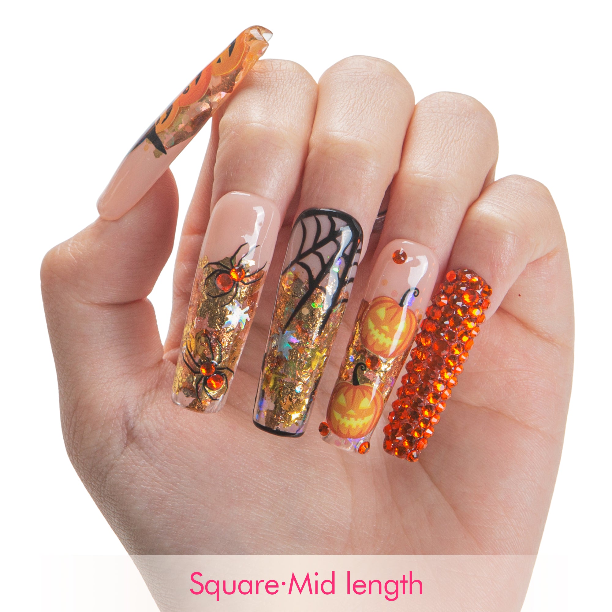 Pumpkin Party Handmade Nails H661