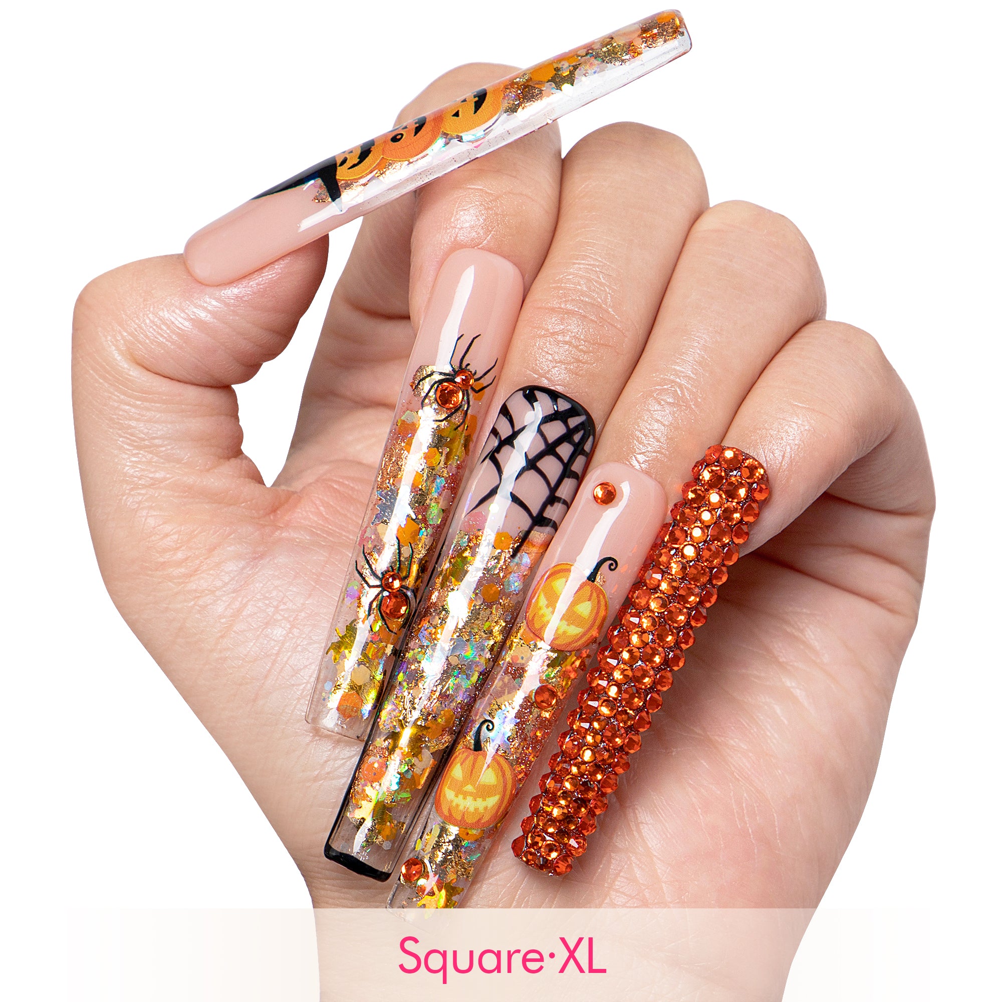 Pumpkin Party Handmade Nails H661