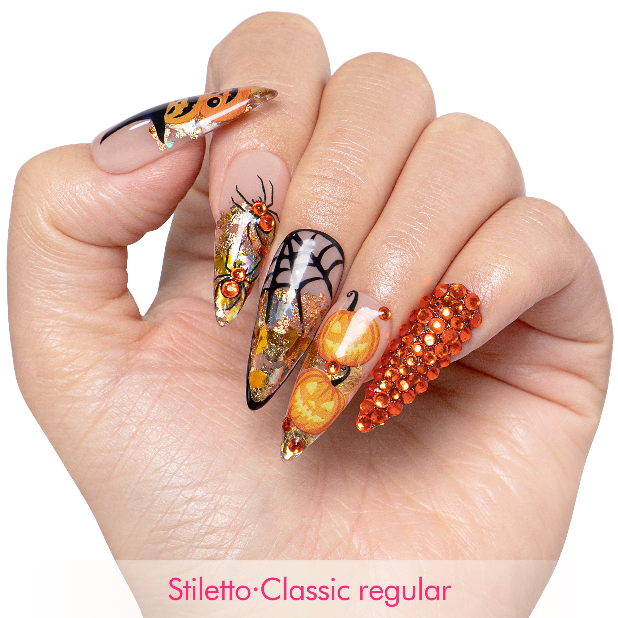 Pumpkin Party Handmade Nails H661