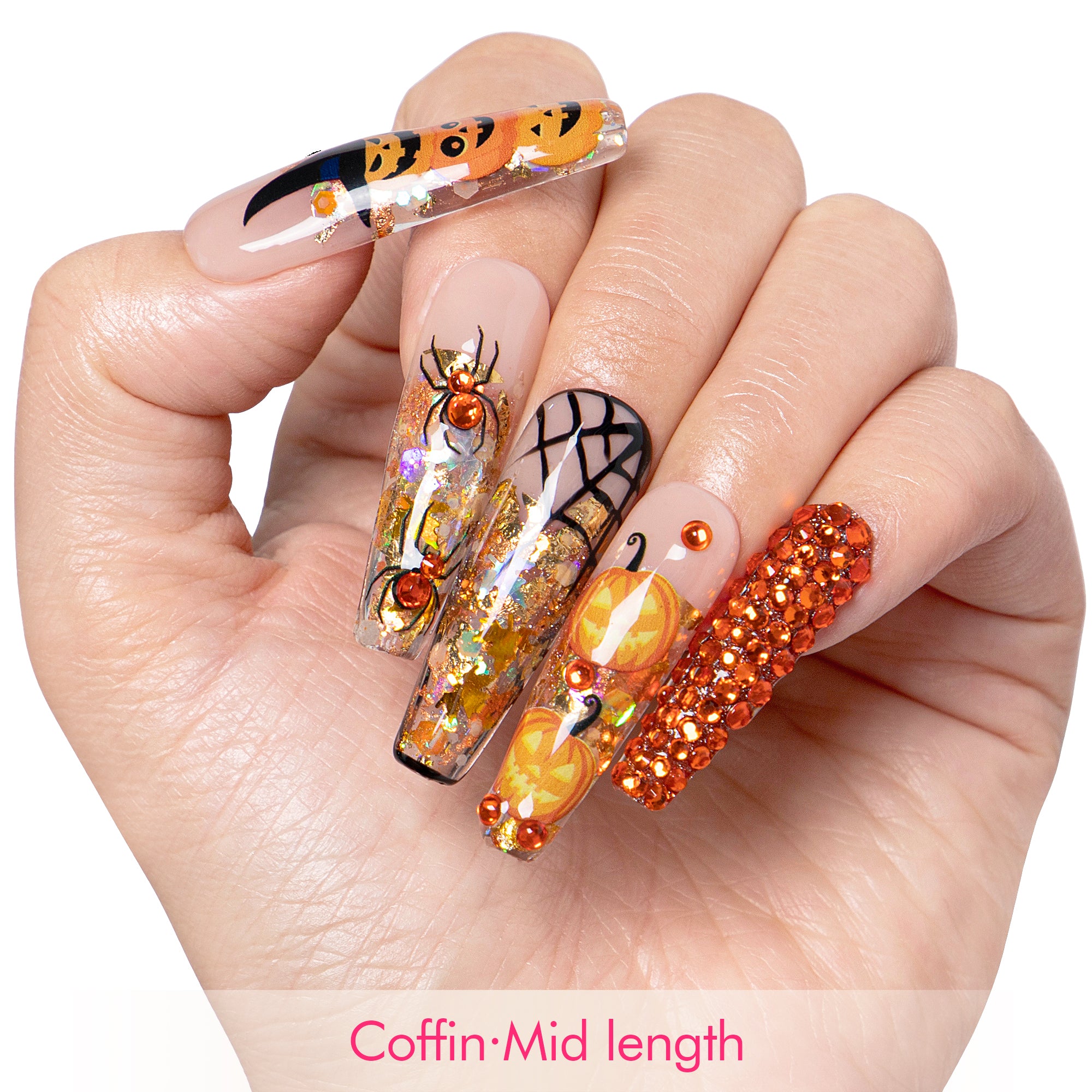 Pumpkin Party Handmade Nails H661