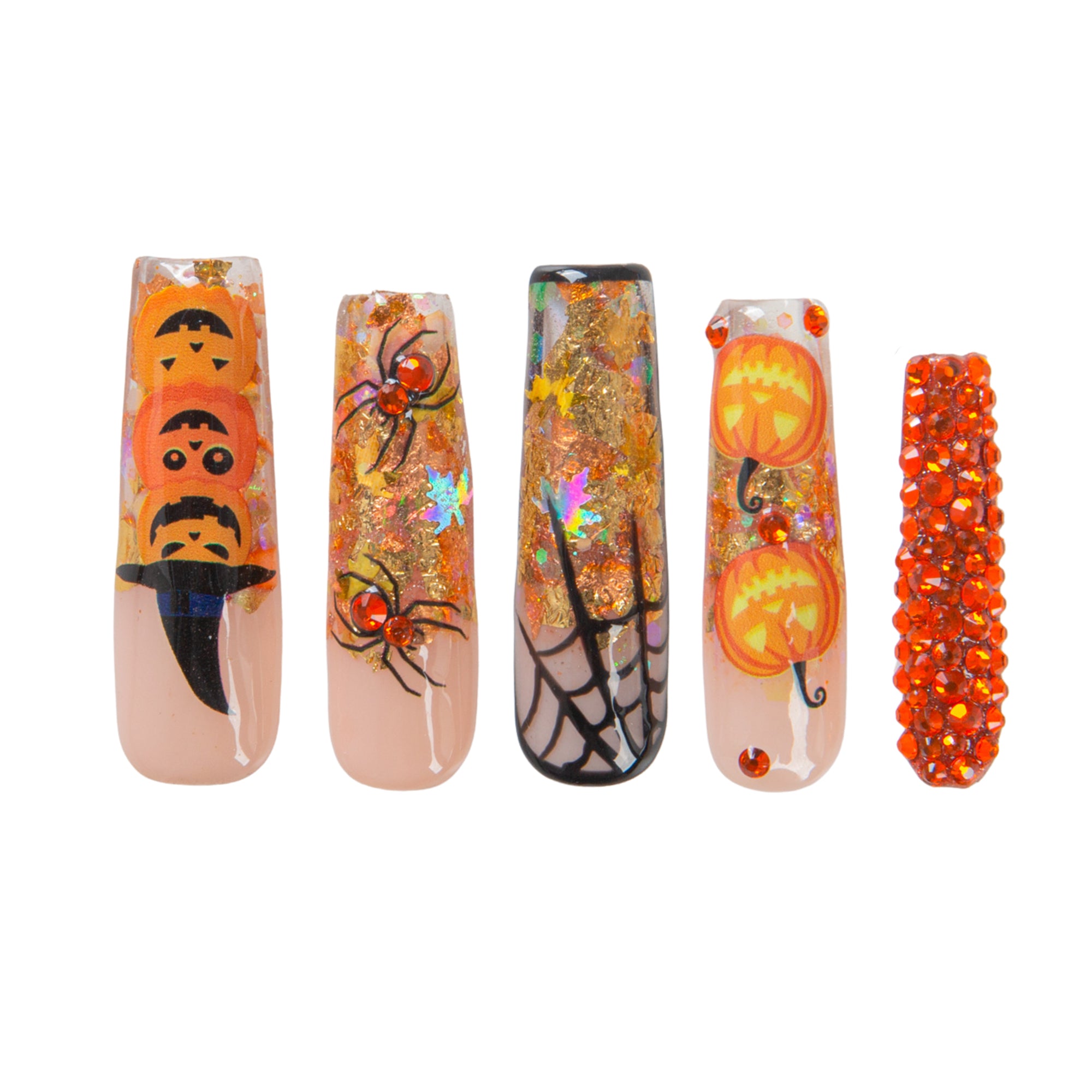 Pumpkin Party Handmade Nails H661