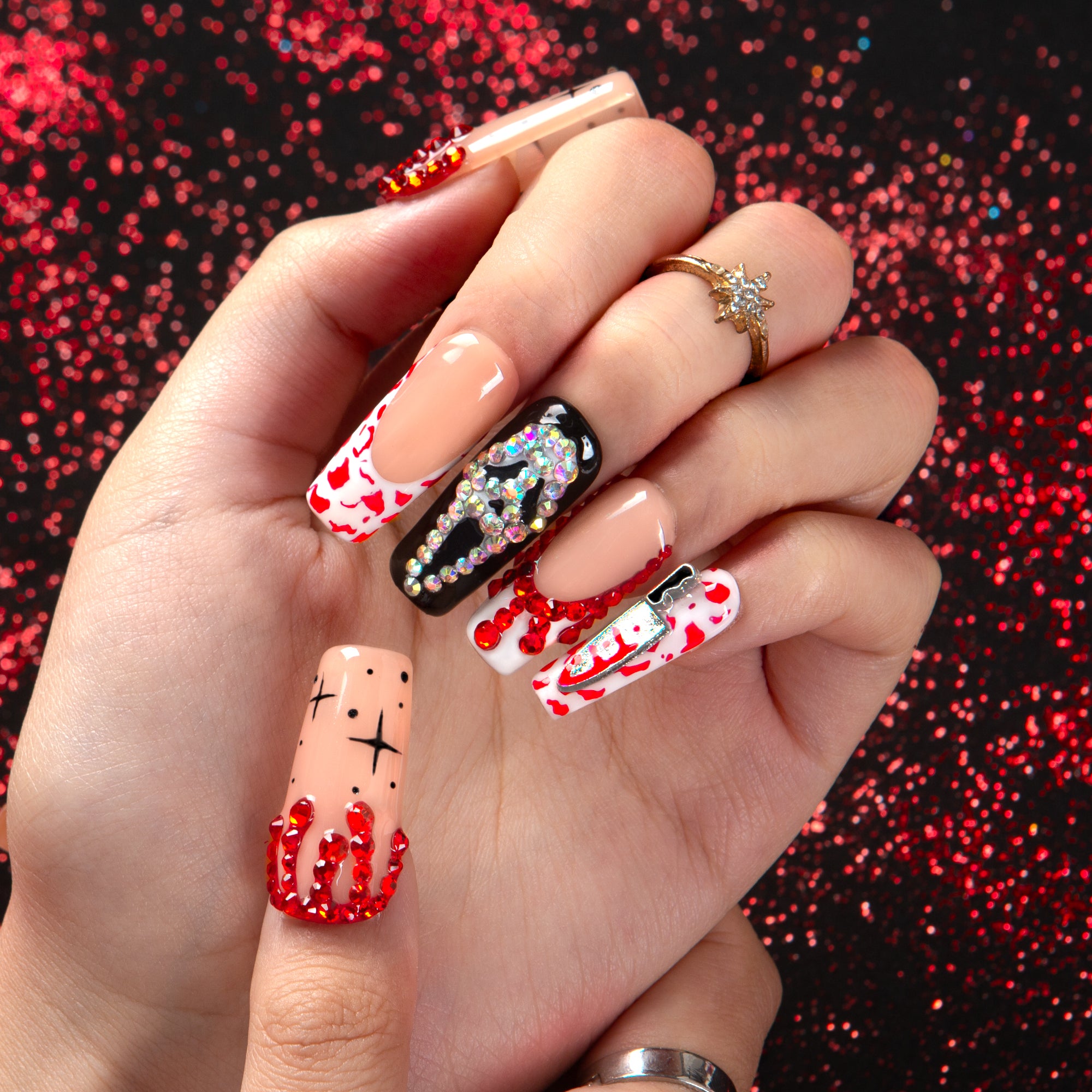 Scream Night Handmade Nails H662