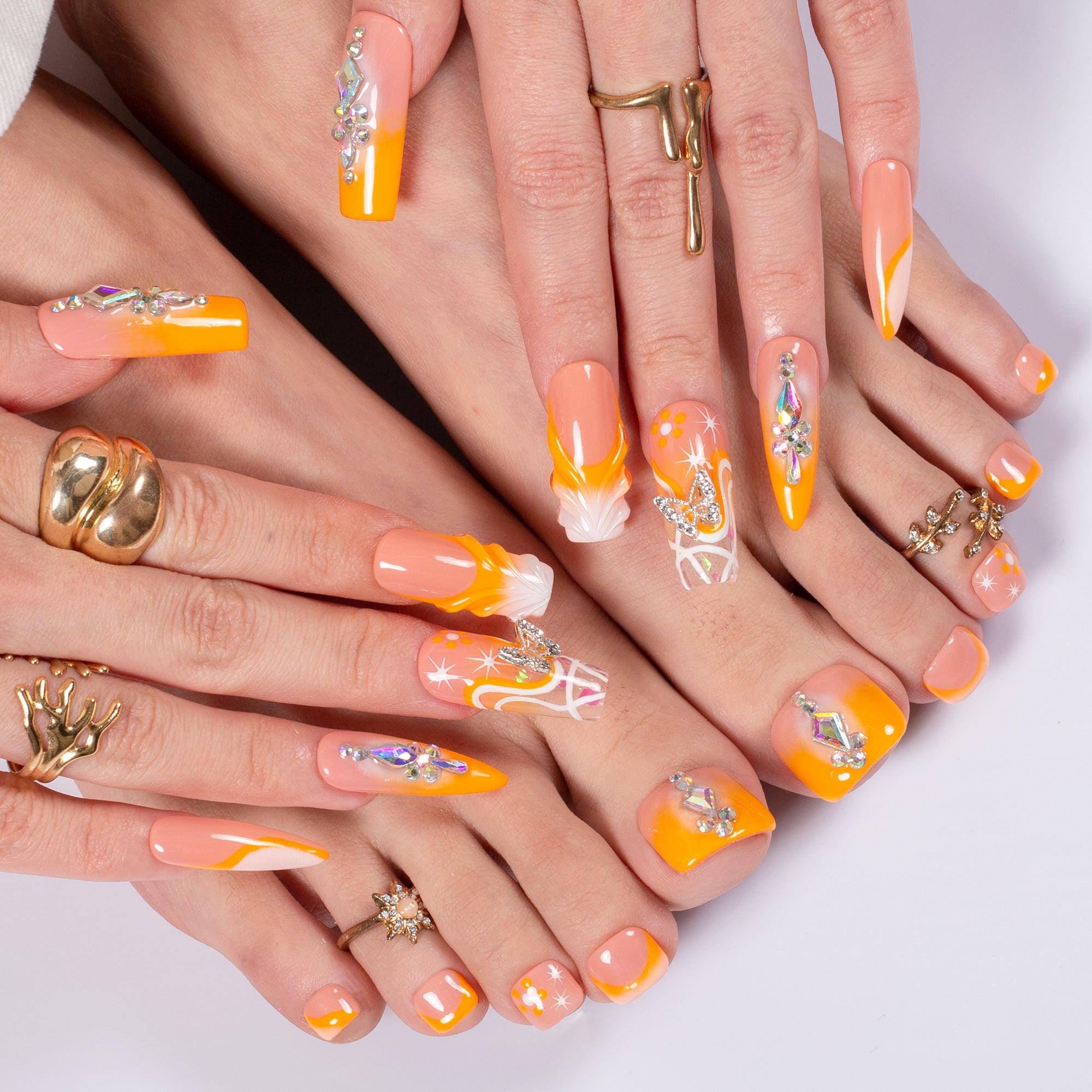 Sunlit Dream Combo Set Handmade Nails H663+T663