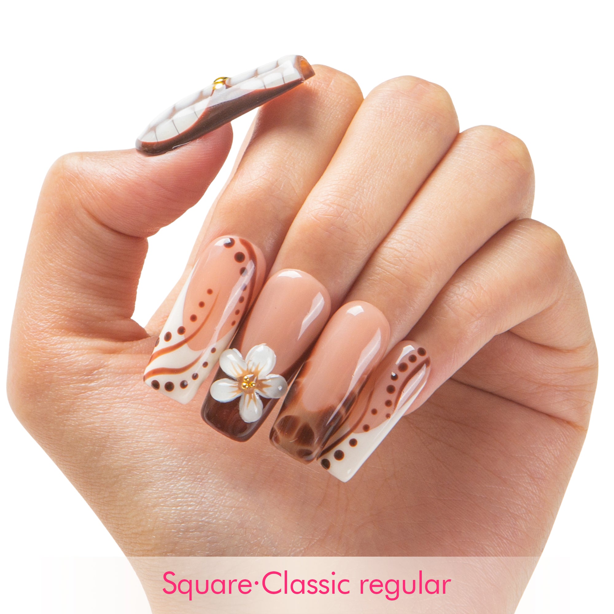 Latte Art Handmade Nails H667