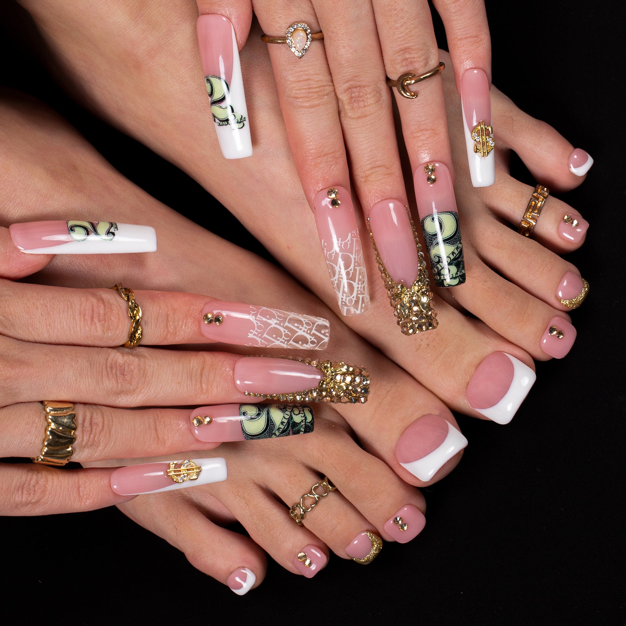 Lustre of Fortune Combo Set Handmade Nails H669+T669