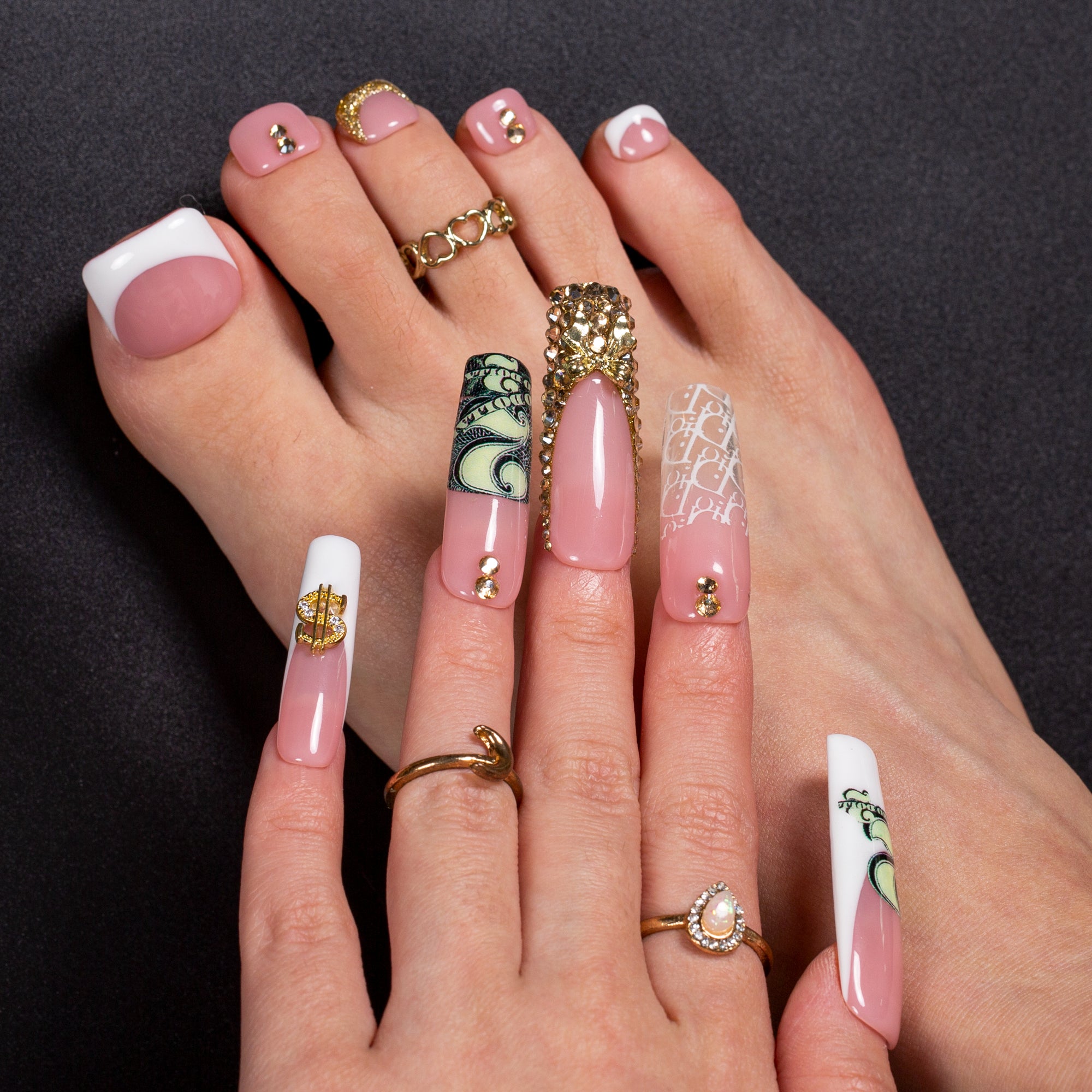 Lustre of Fortune Combo Set Handmade Nails H669+T669