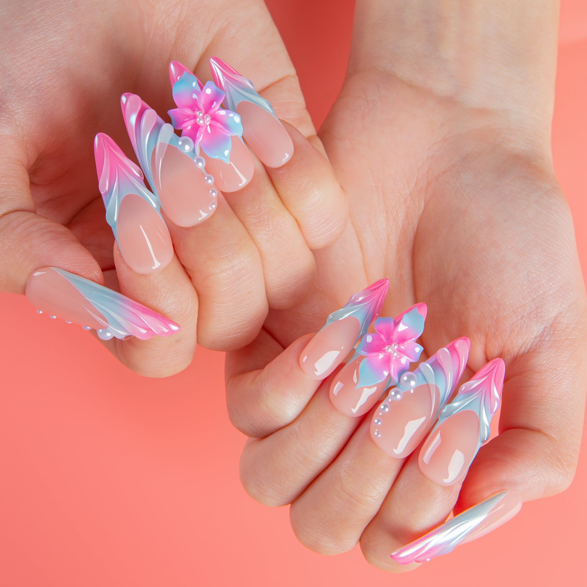 Dreamy Ocean Handmade Nails H671