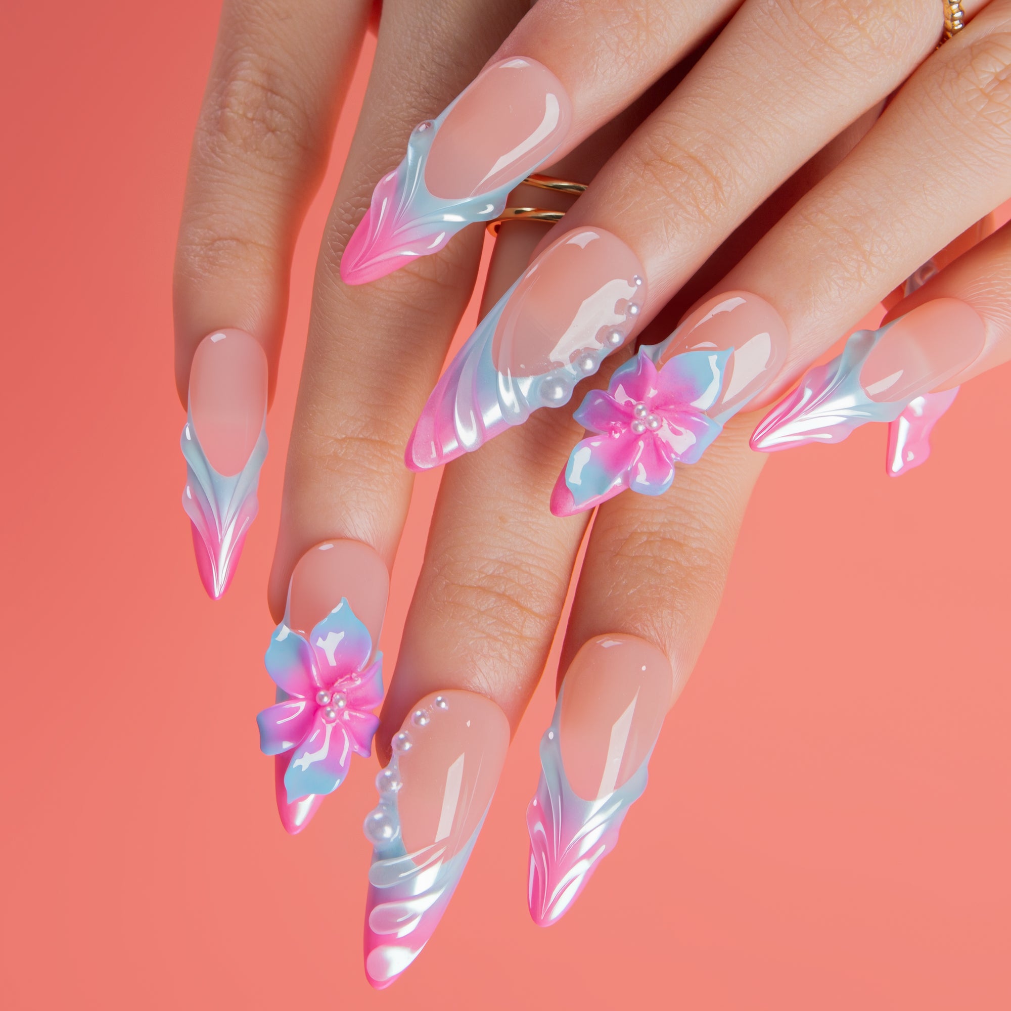 Dreamy Ocean Handmade Nails H671