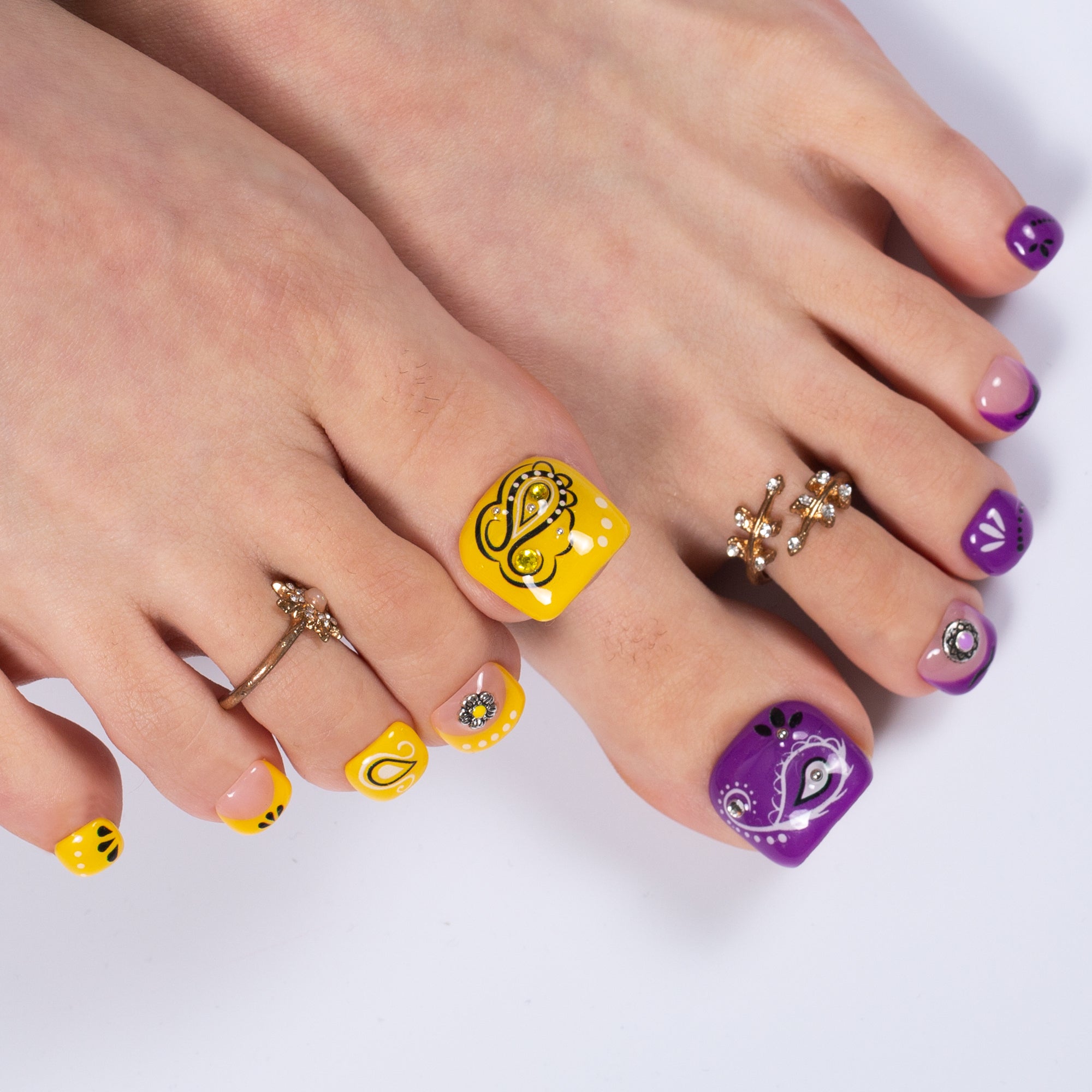 Paisley Rhapsody T673 Toe Nails - 20Pcs Free Size