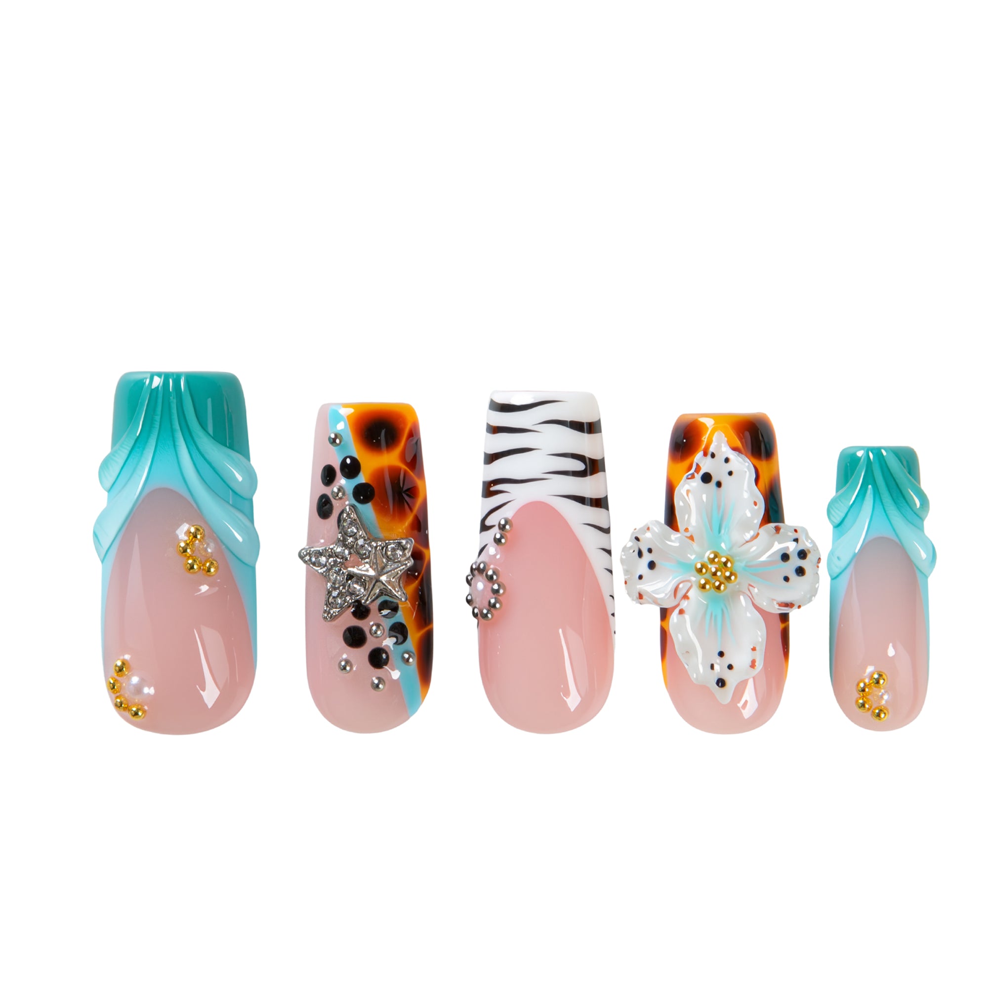 Jungle Whisper Handmade Nails H674