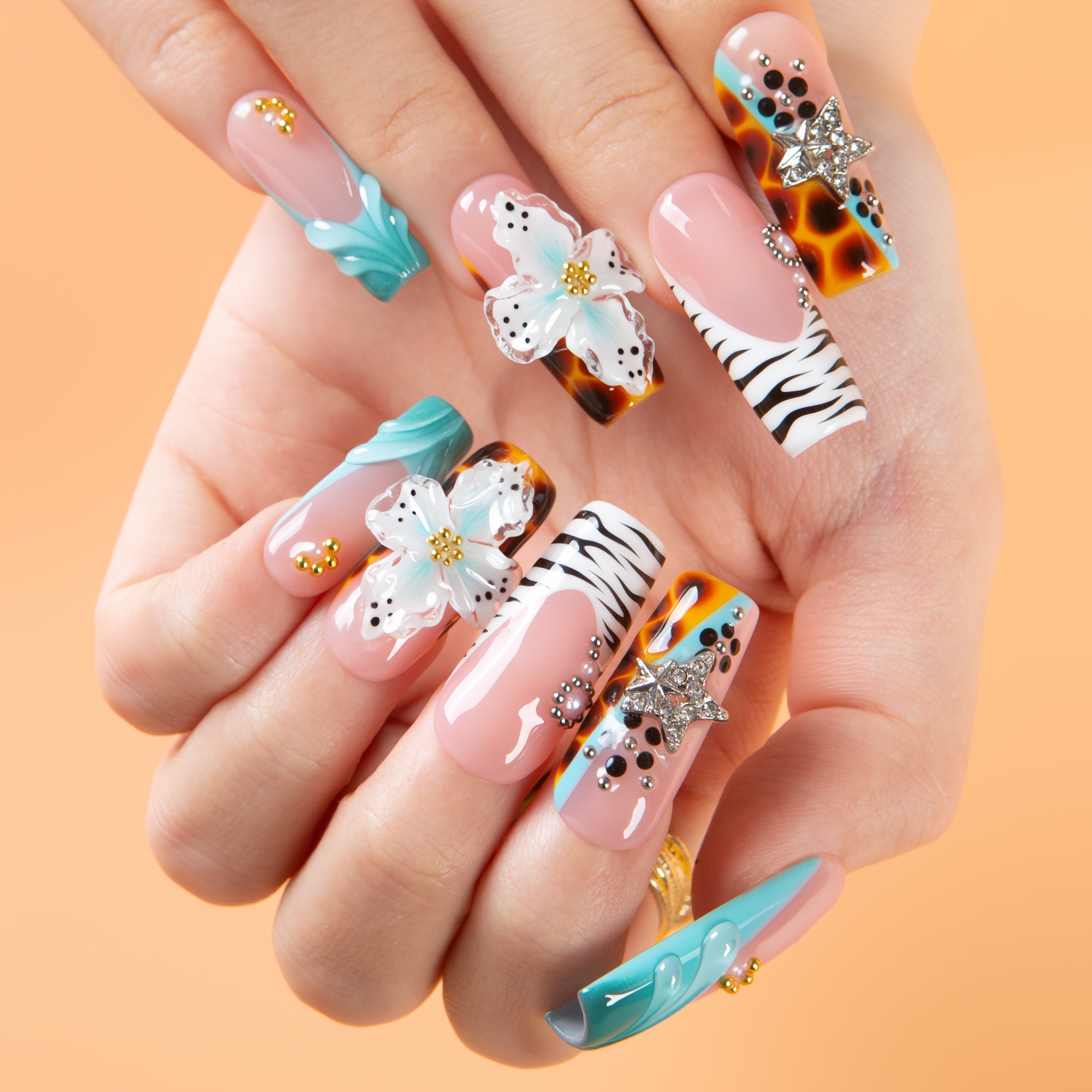 Jungle Whisper Handmade Nails H674
