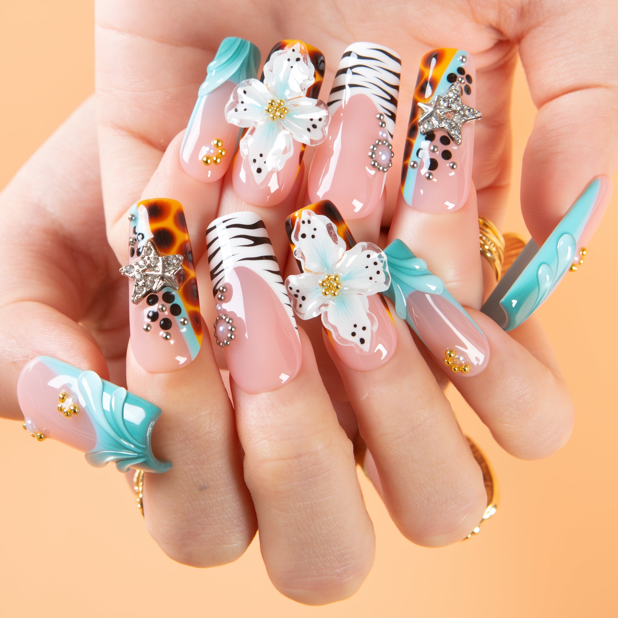 Jungle Whisper Handmade Nails H674
