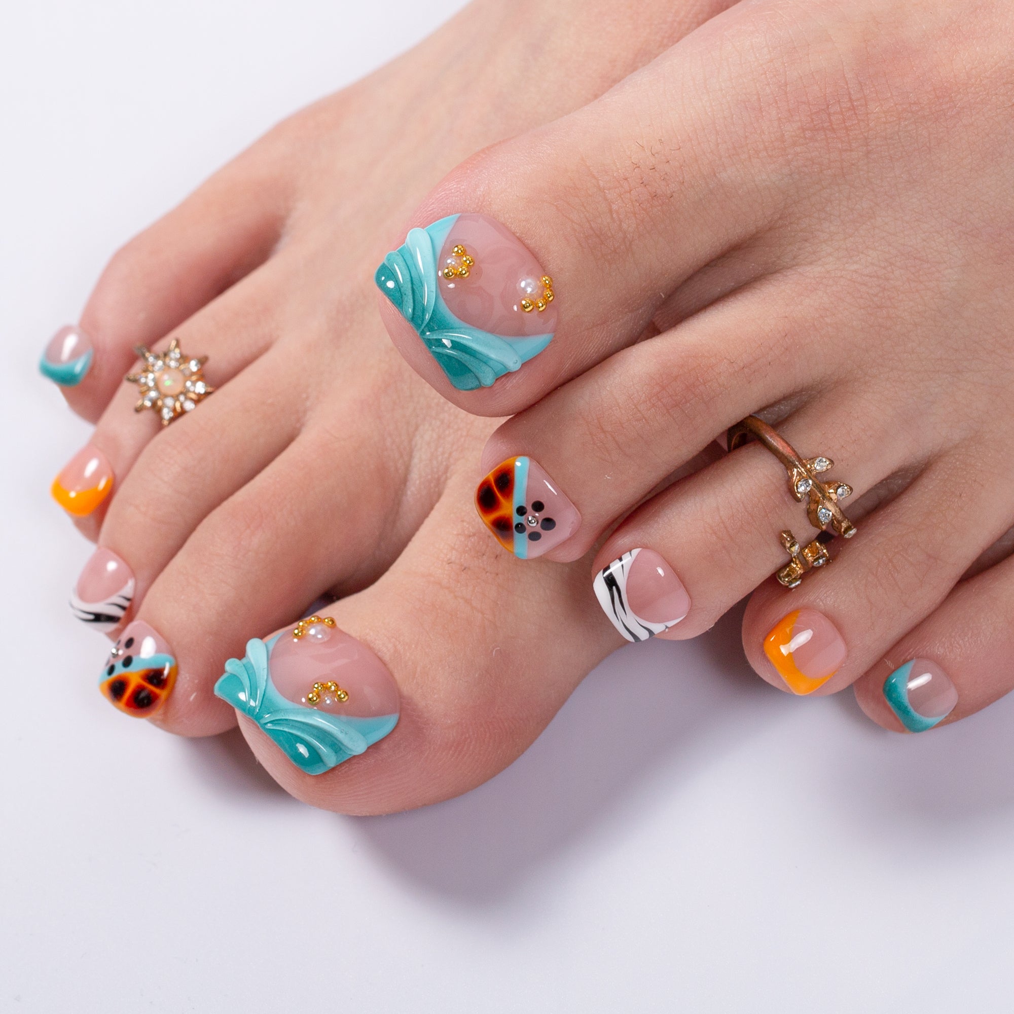 Jungle Whisper T674 Toe Nails - 20Pcs Free Size