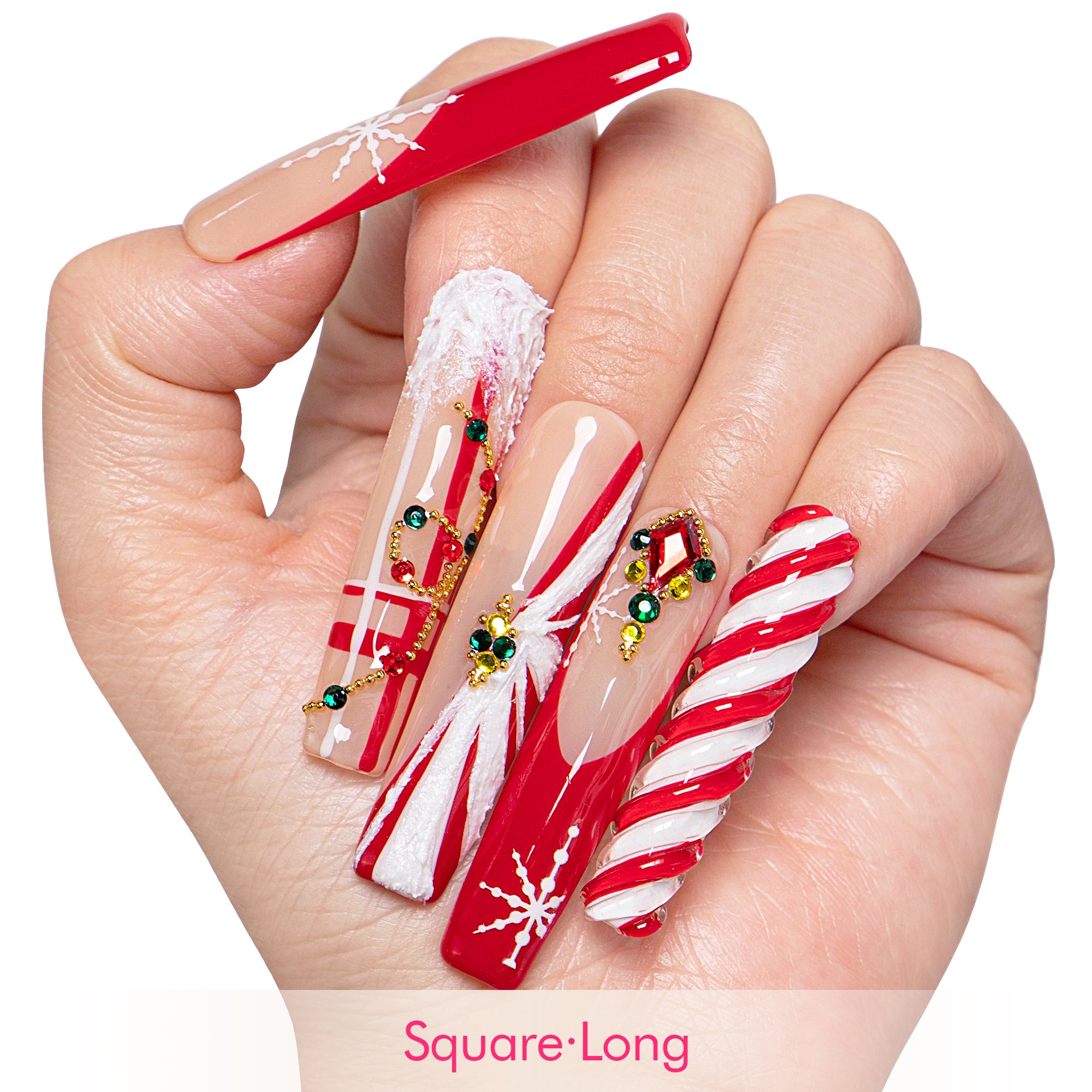 Candy Noel Handmade Nails H675