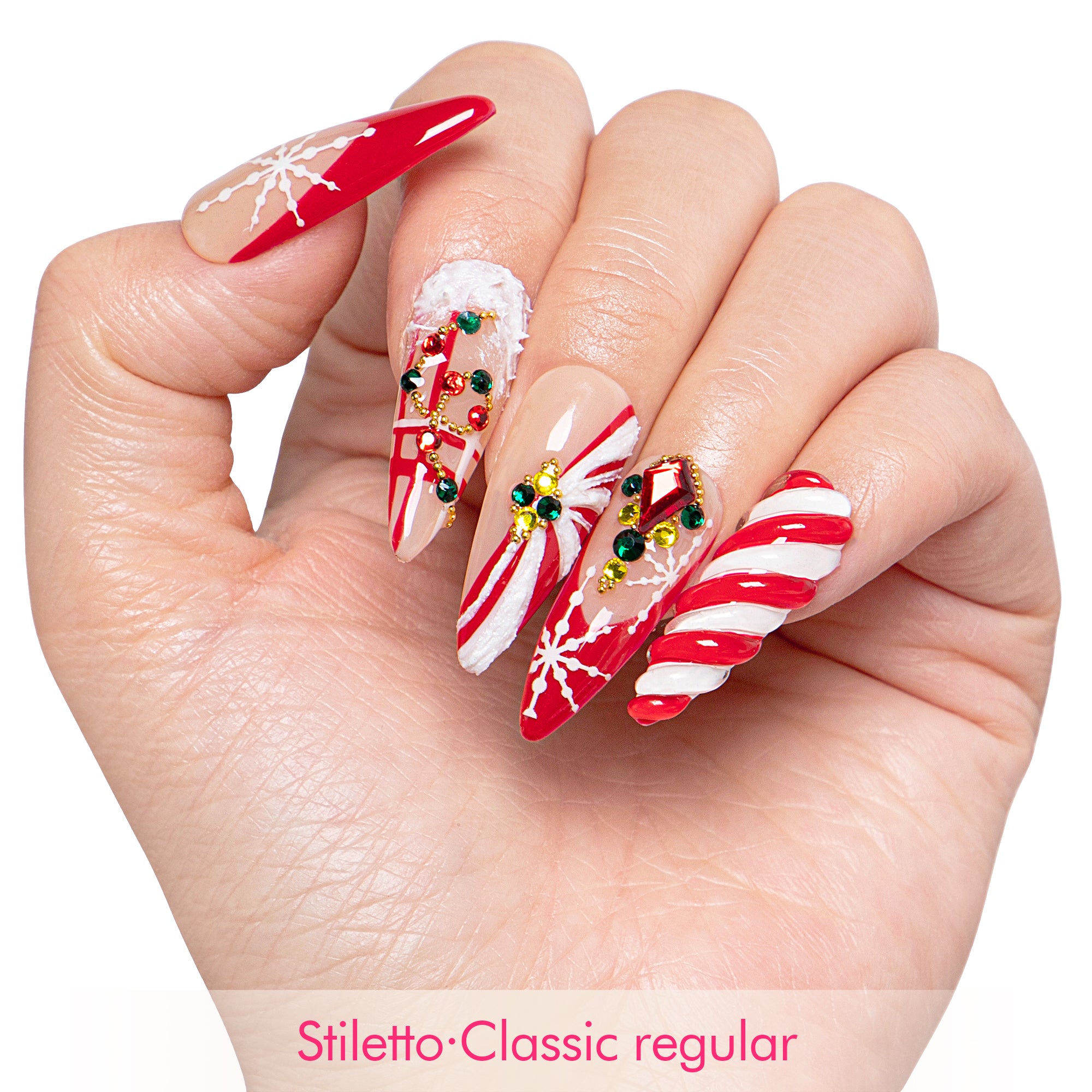 Candy Noel Handmade Nails H675