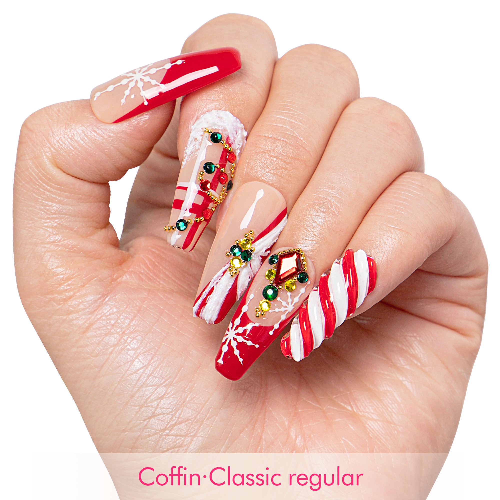 Candy Noel Handmade Nails H675