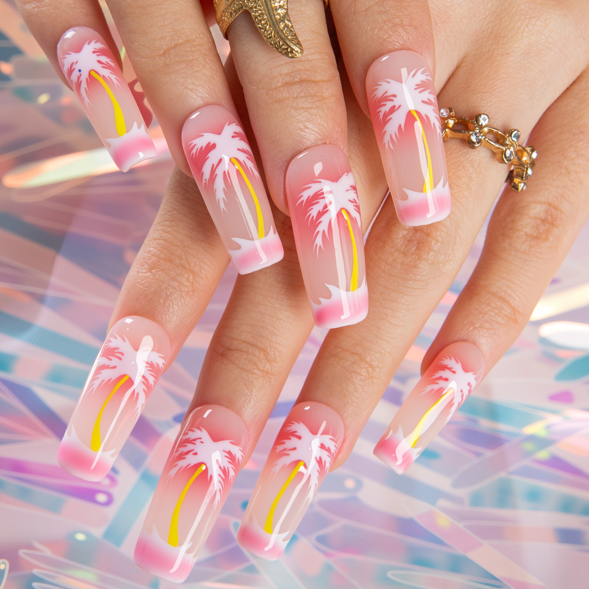 Bubble Pop Electric Handmade Nails GLOW IN THE DARK H625