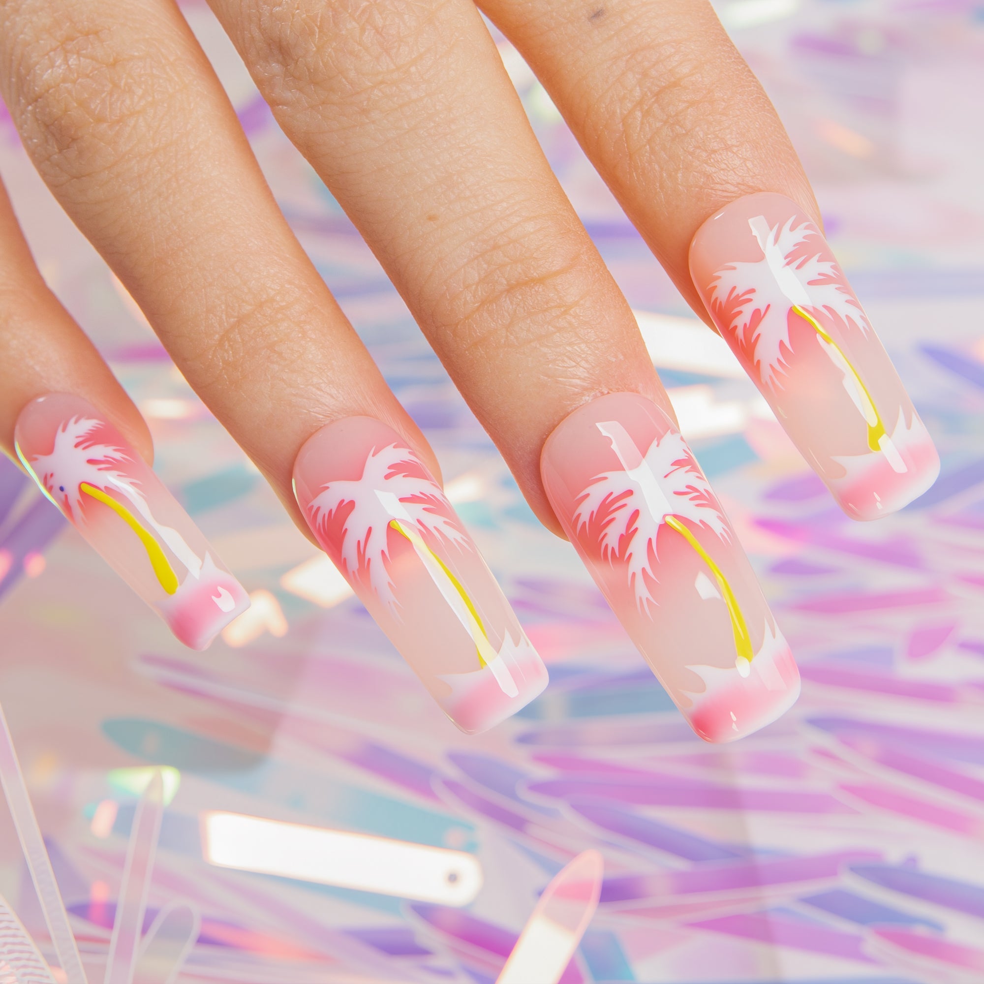 Bubble Pop Electric Handmade Nails GLOW IN THE DARK H625