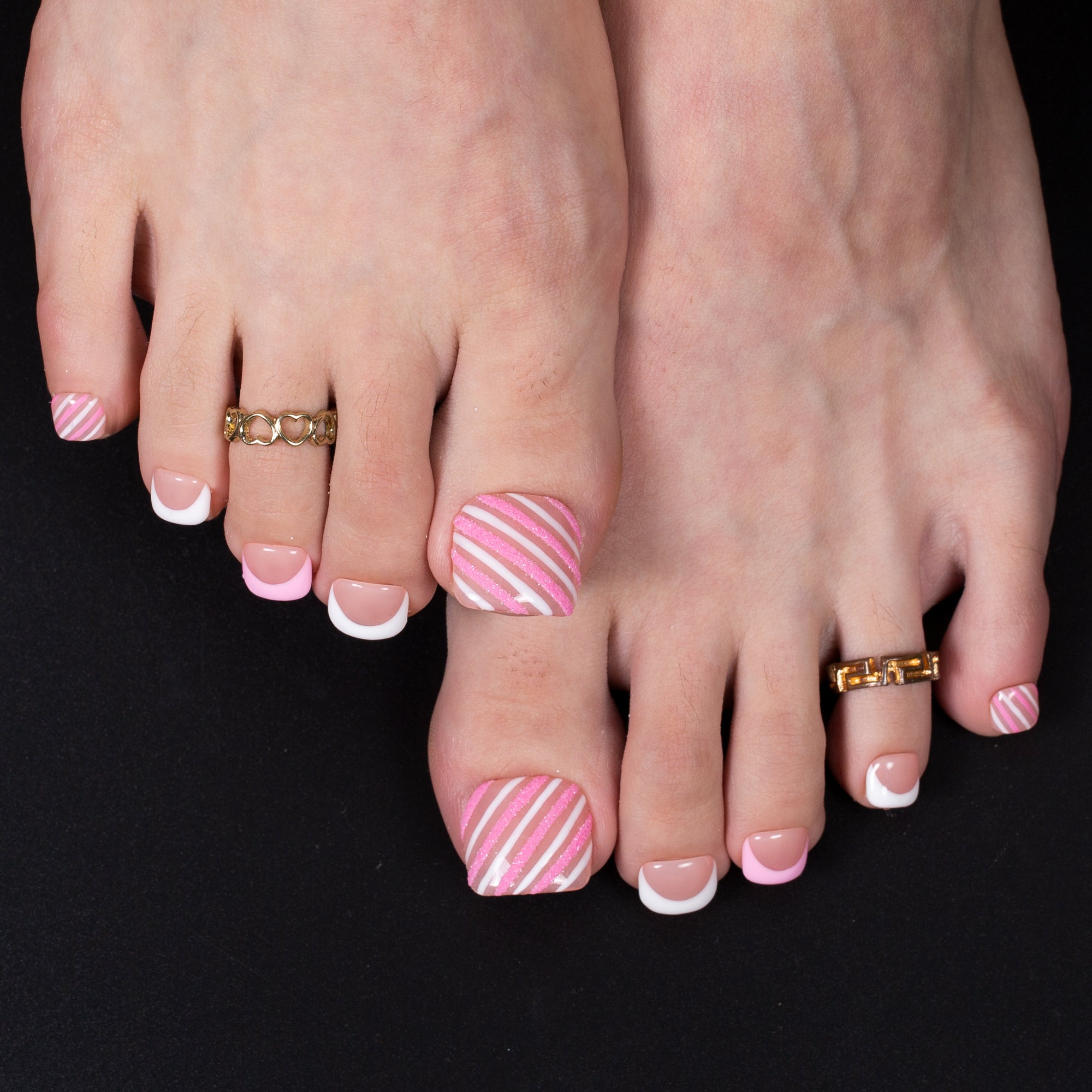 Pink Frost T676 Toe Nails - 20Pcs Free Size