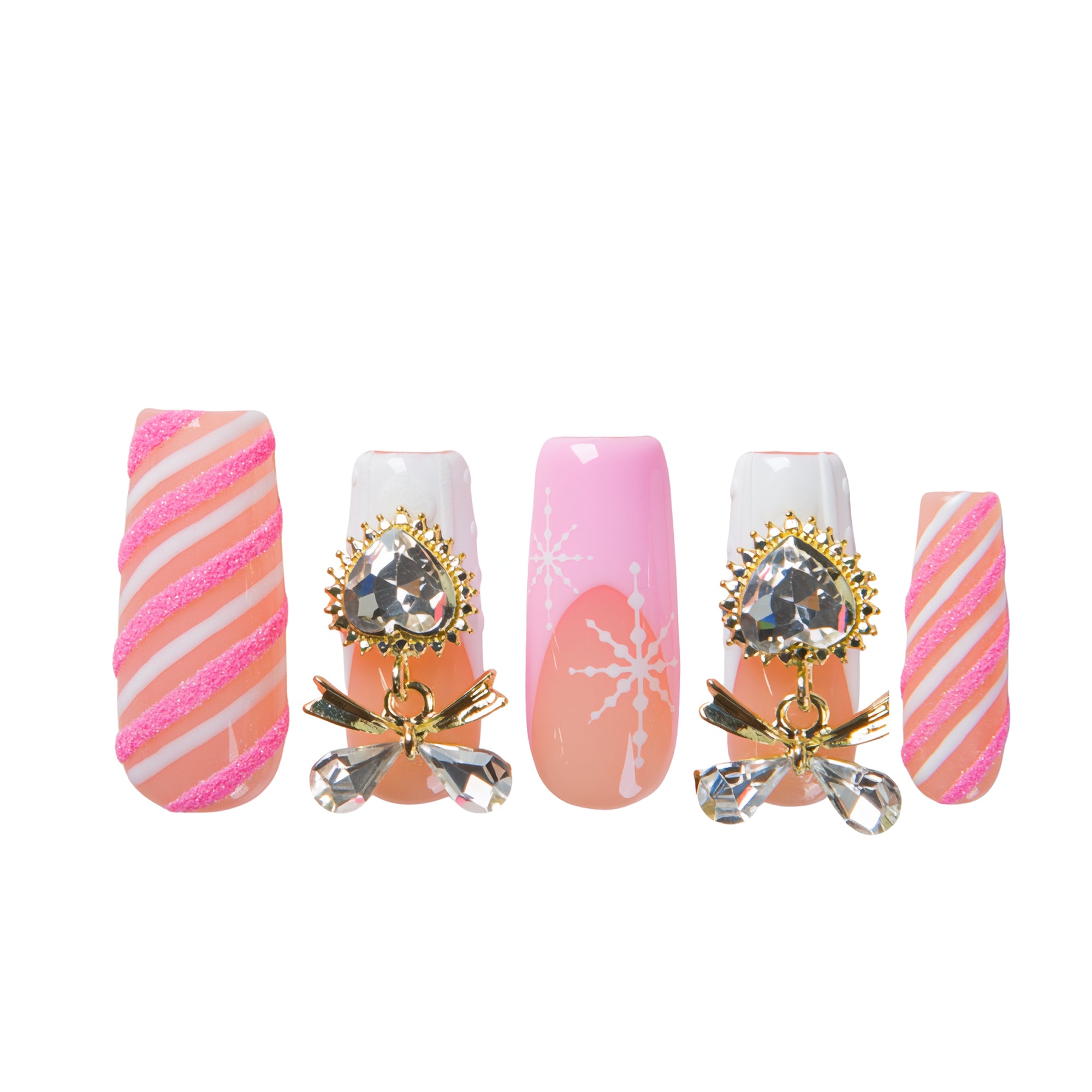 Pink Frost Handmade Square Nails H676 RTS