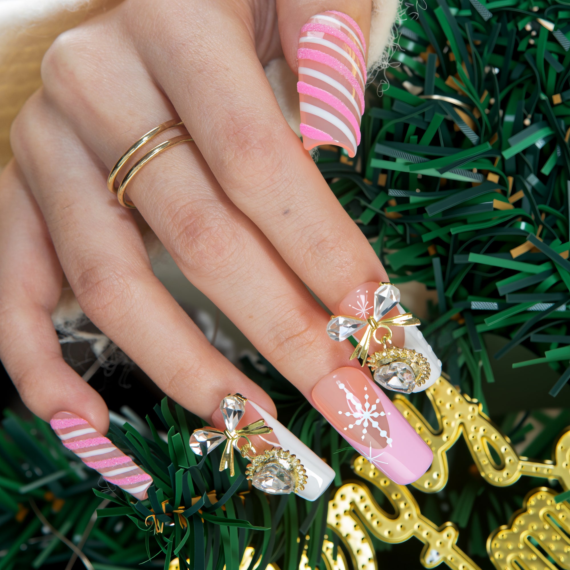 Pink Frost Handmade Square Nails H676 RTS