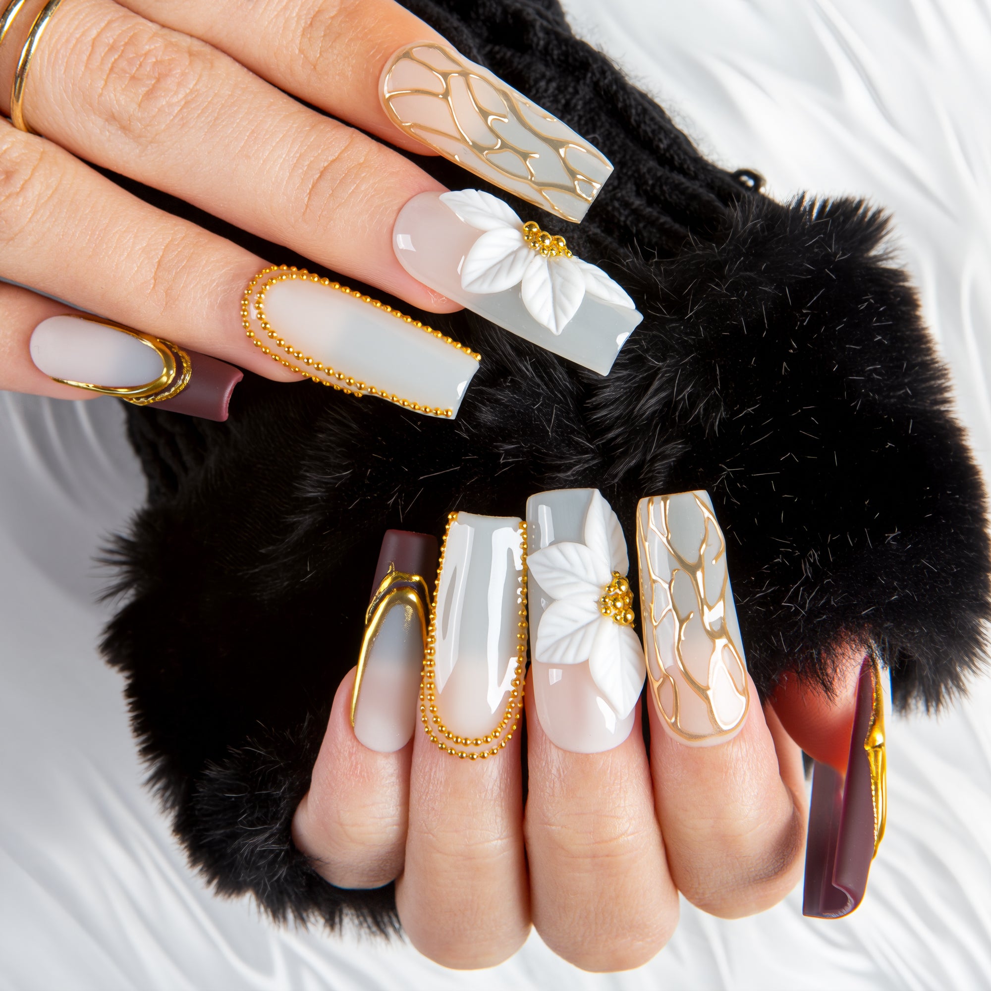 Luxe Mocha Handmade Nails H683