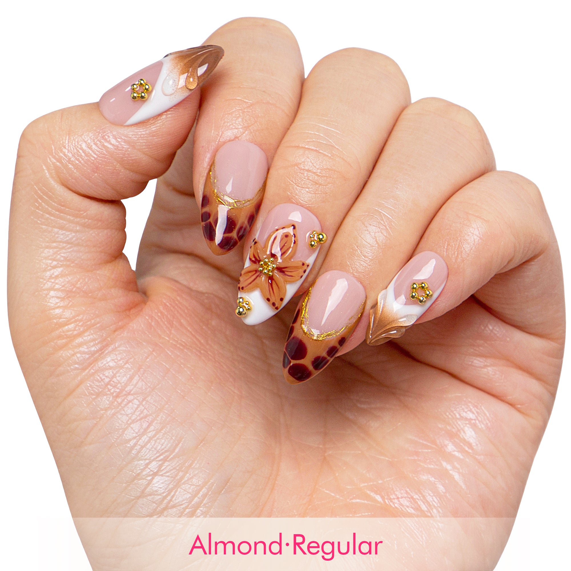 Caramel Petal Handmade Nails H686