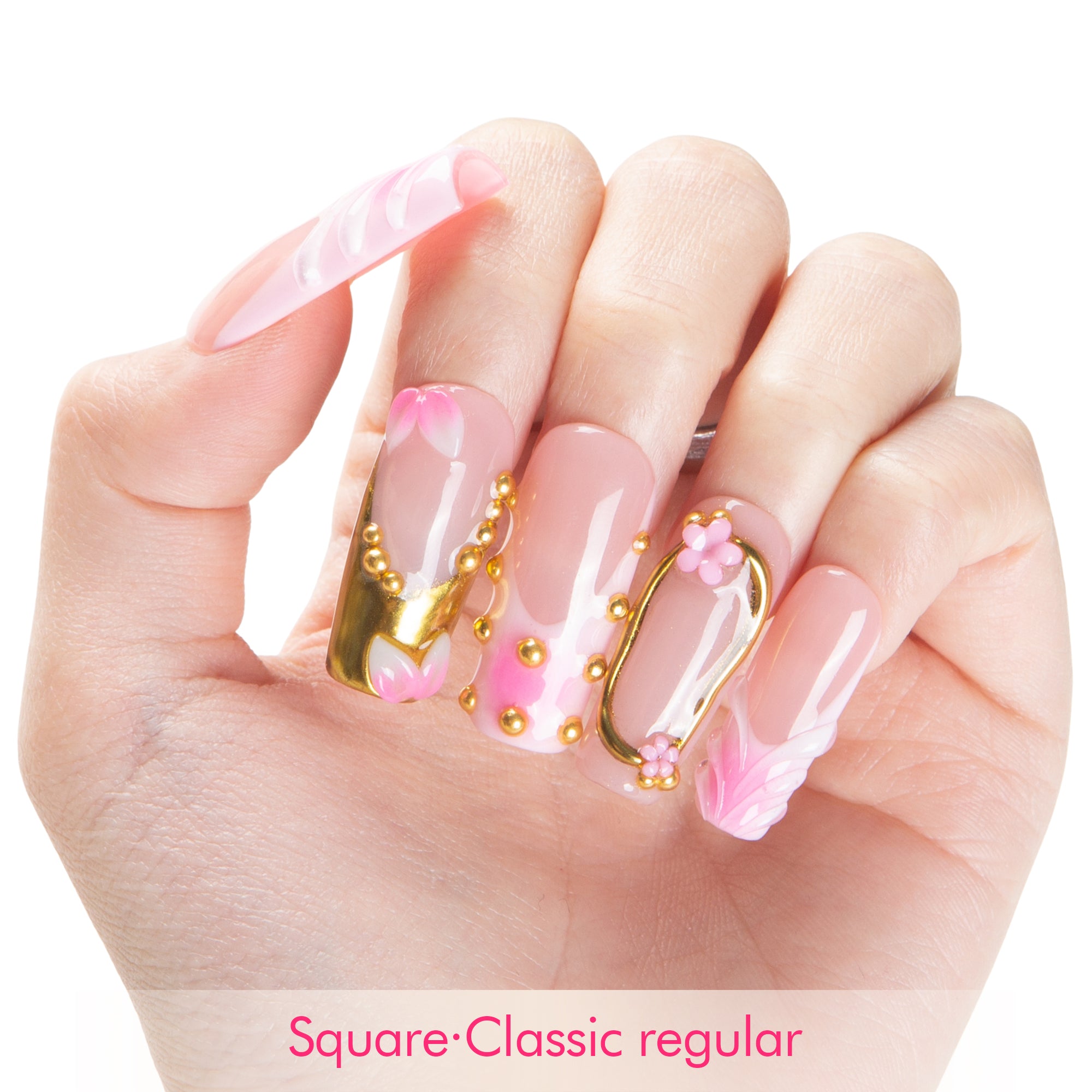 Rosy Charm Handmade Nails H692