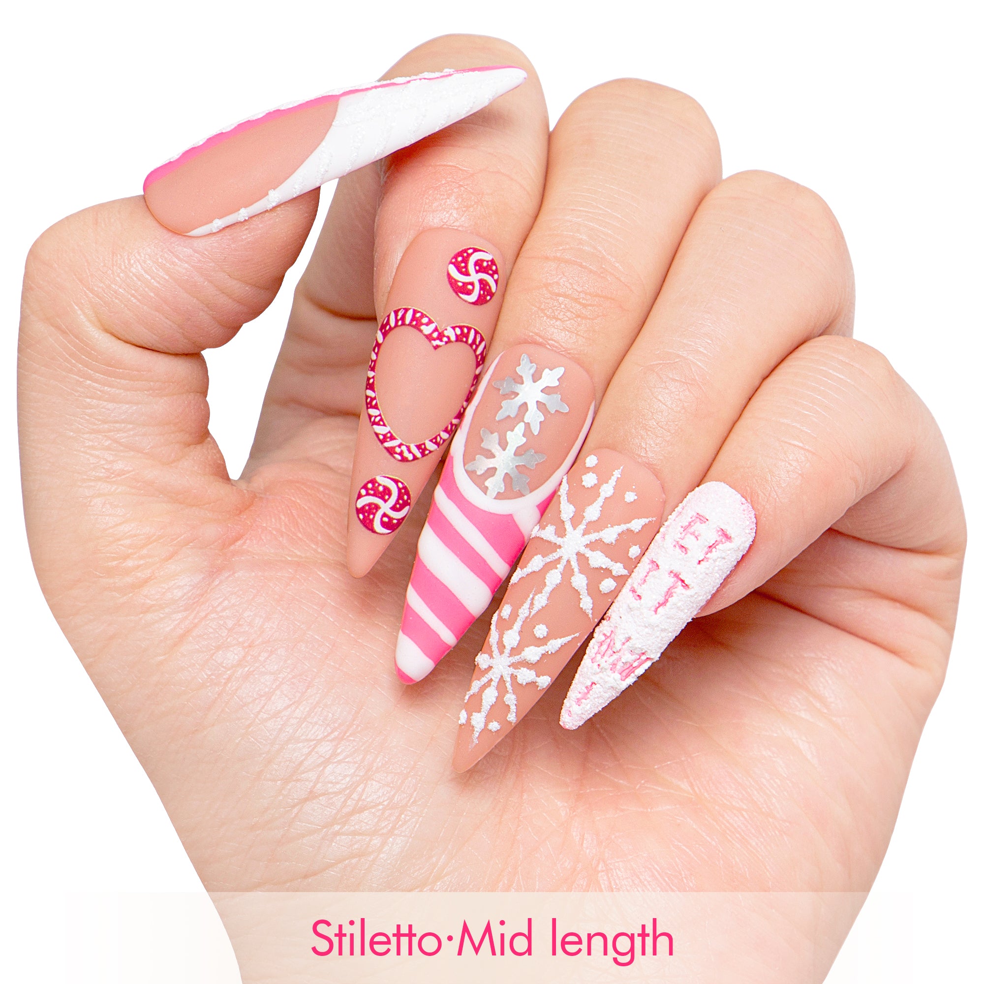 Candy Snow Handmade Nails H695