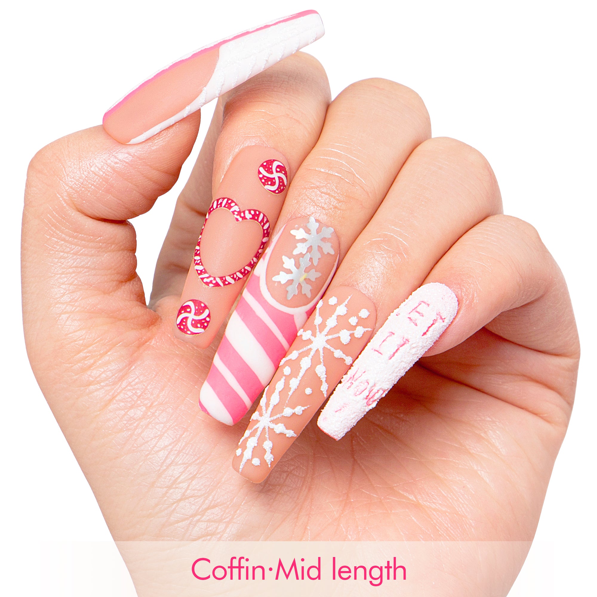 Candy Snow Handmade Nails H695