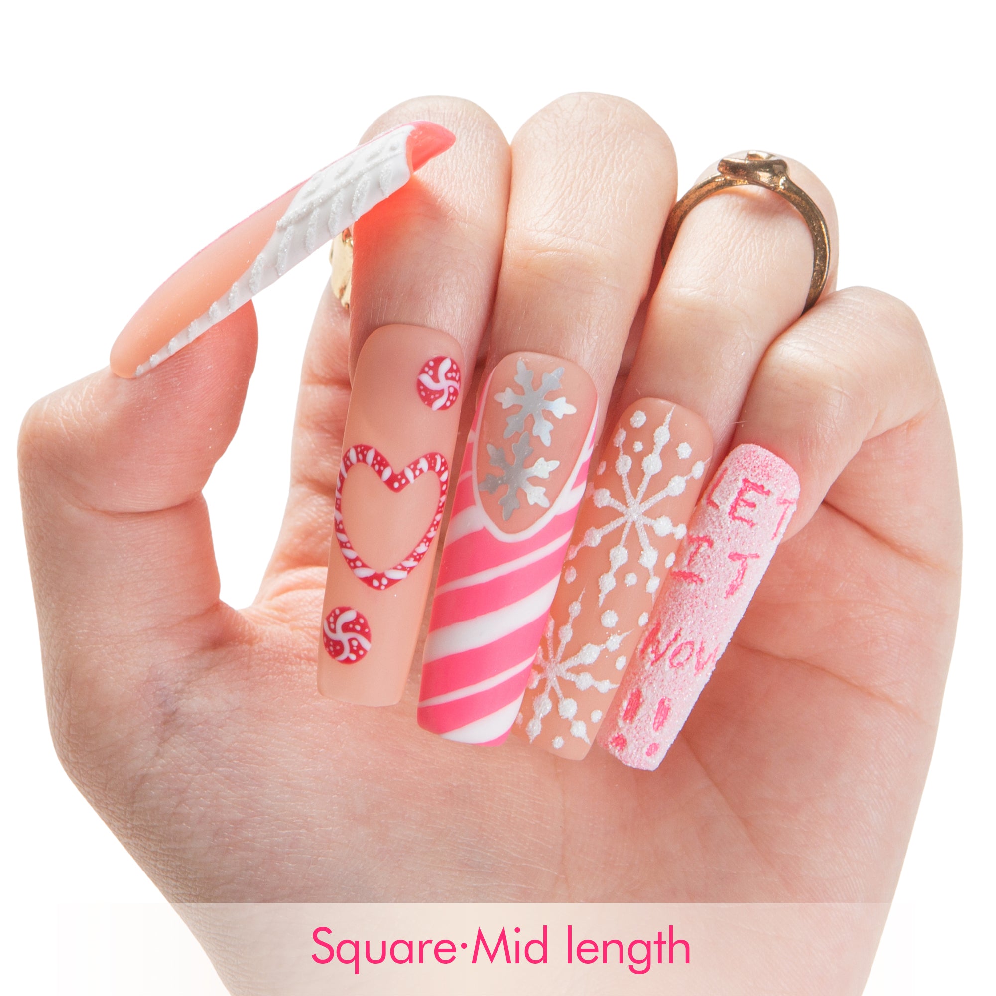 Candy Snow Handmade Nails H695