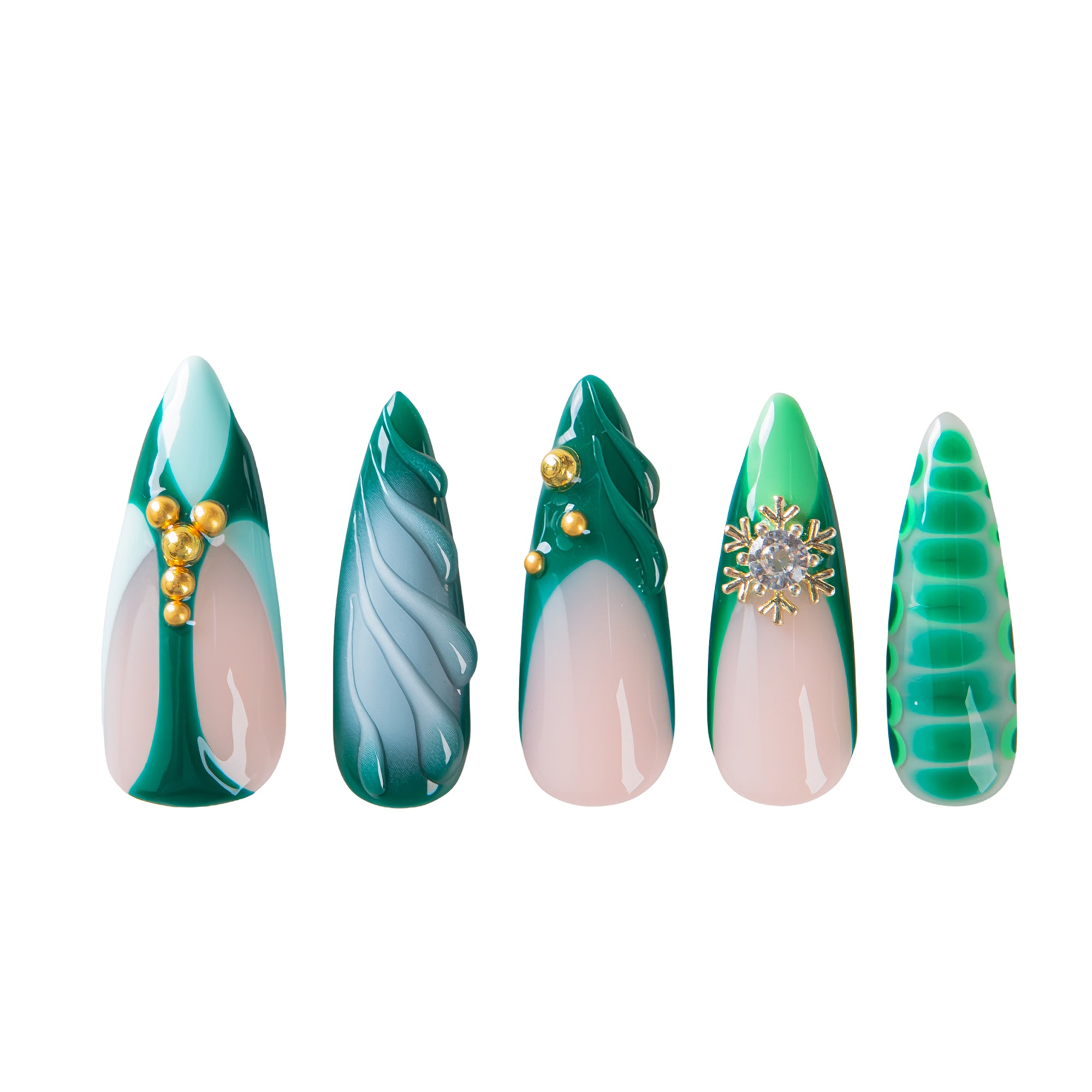 Forest Jewel Handmade Nails H698