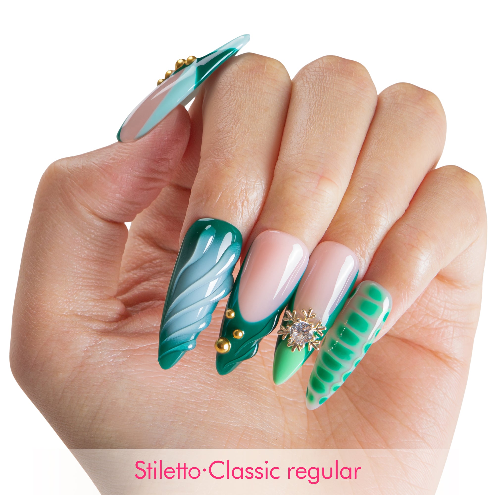 Forest Jewel Handmade Nails H698