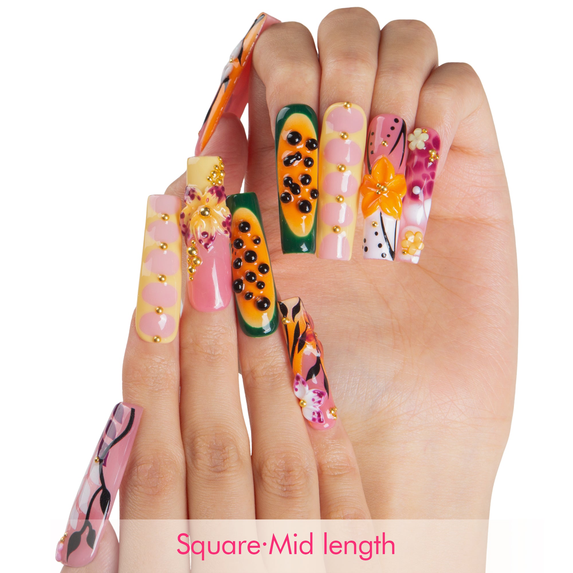 Papaya Mirage Handmade Nails H699