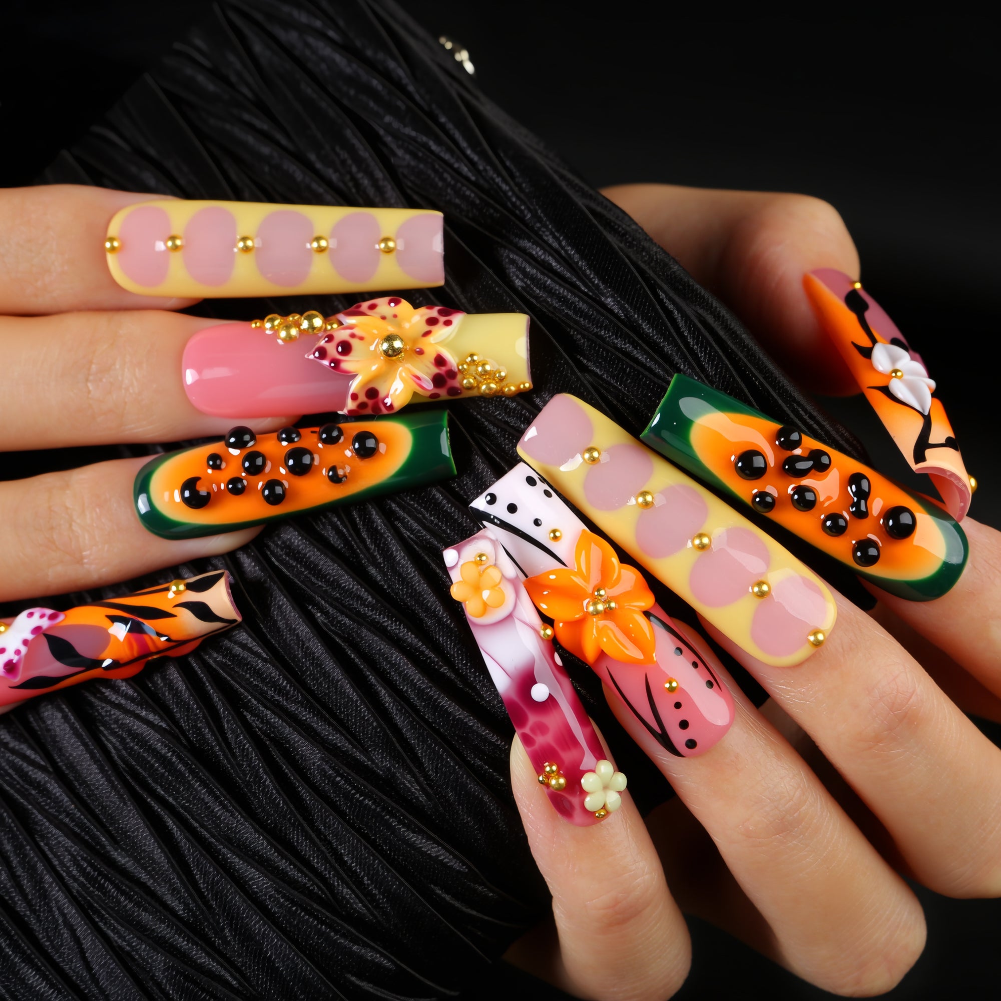 Papaya Mirage Handmade Nails H699