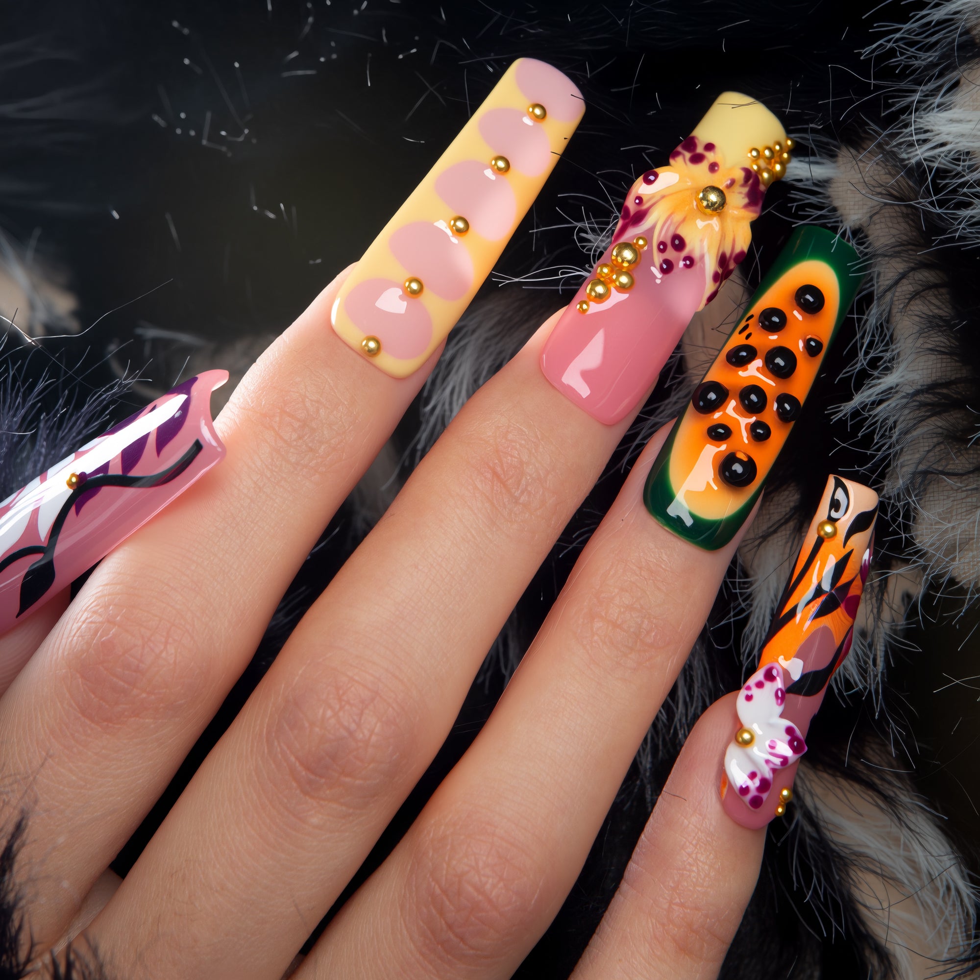 Papaya Mirage Handmade Nails H699