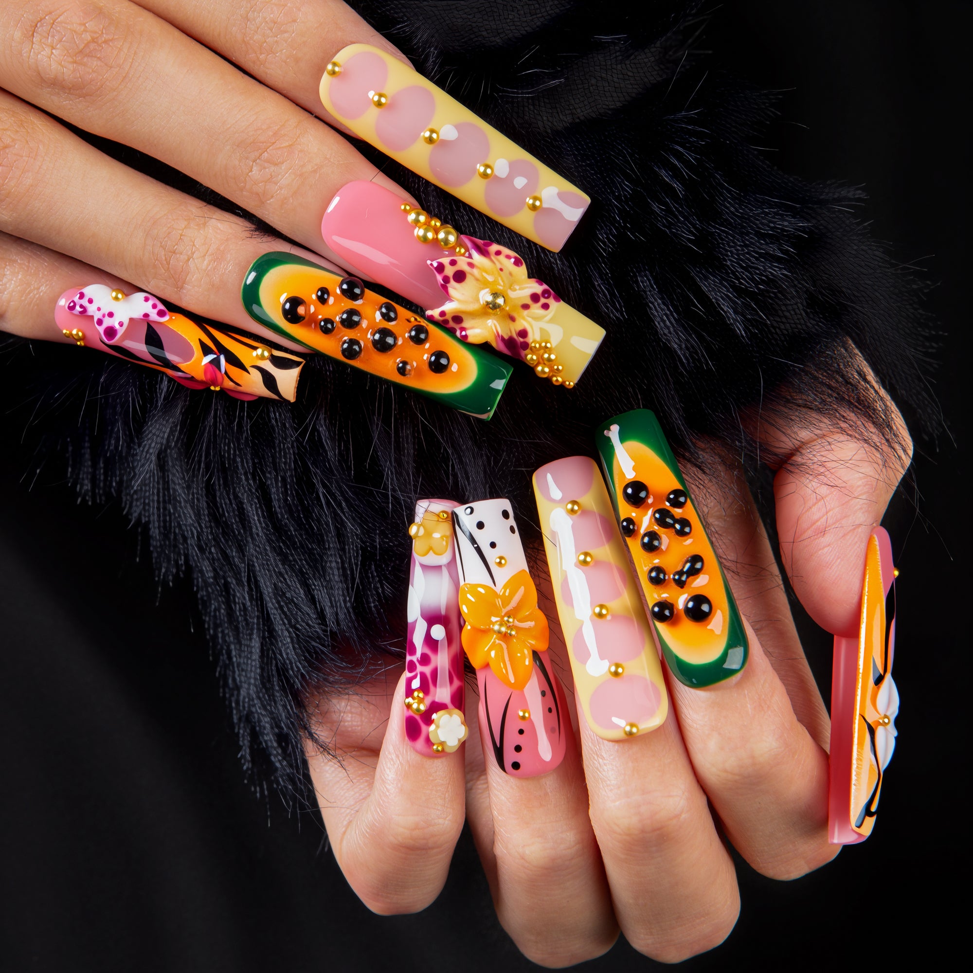 Papaya Mirage Handmade Nails H699