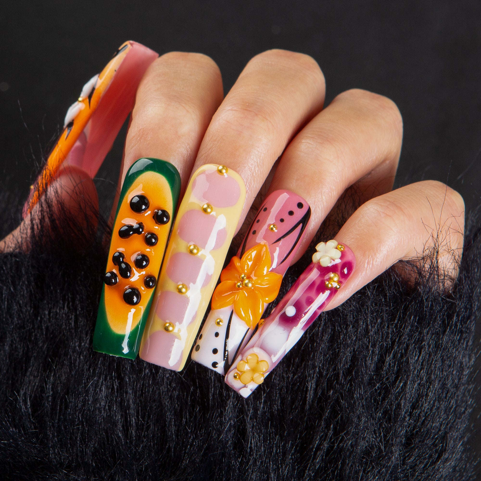 Papaya Mirage Handmade Nails H699